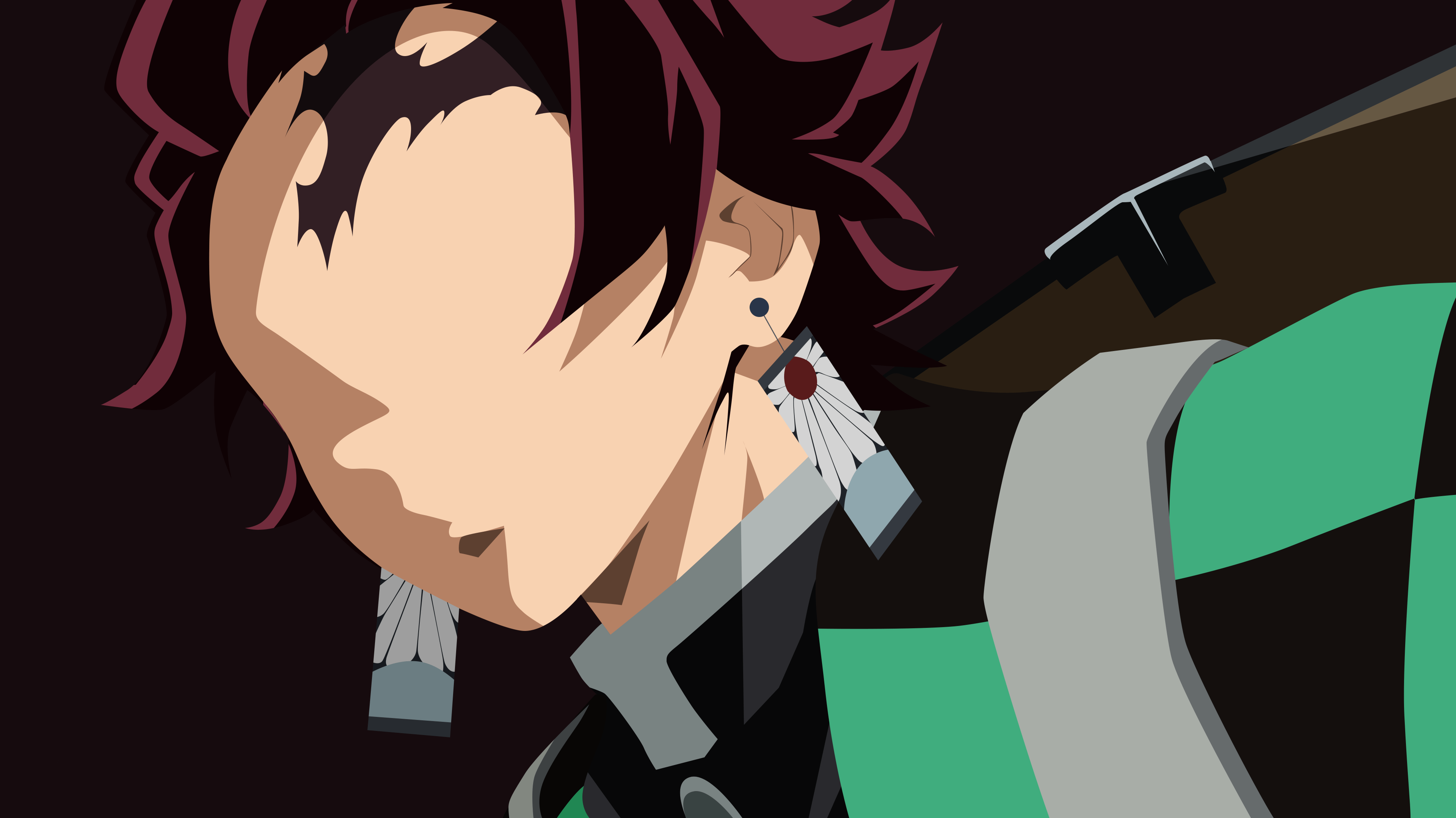 3840x2160 Download Minimalist Tanjiro Kamado Anime Demon Slayer: Kimetsu No Yaiba Minimalist Anime 4k Ultra HD Wallpaperx2160