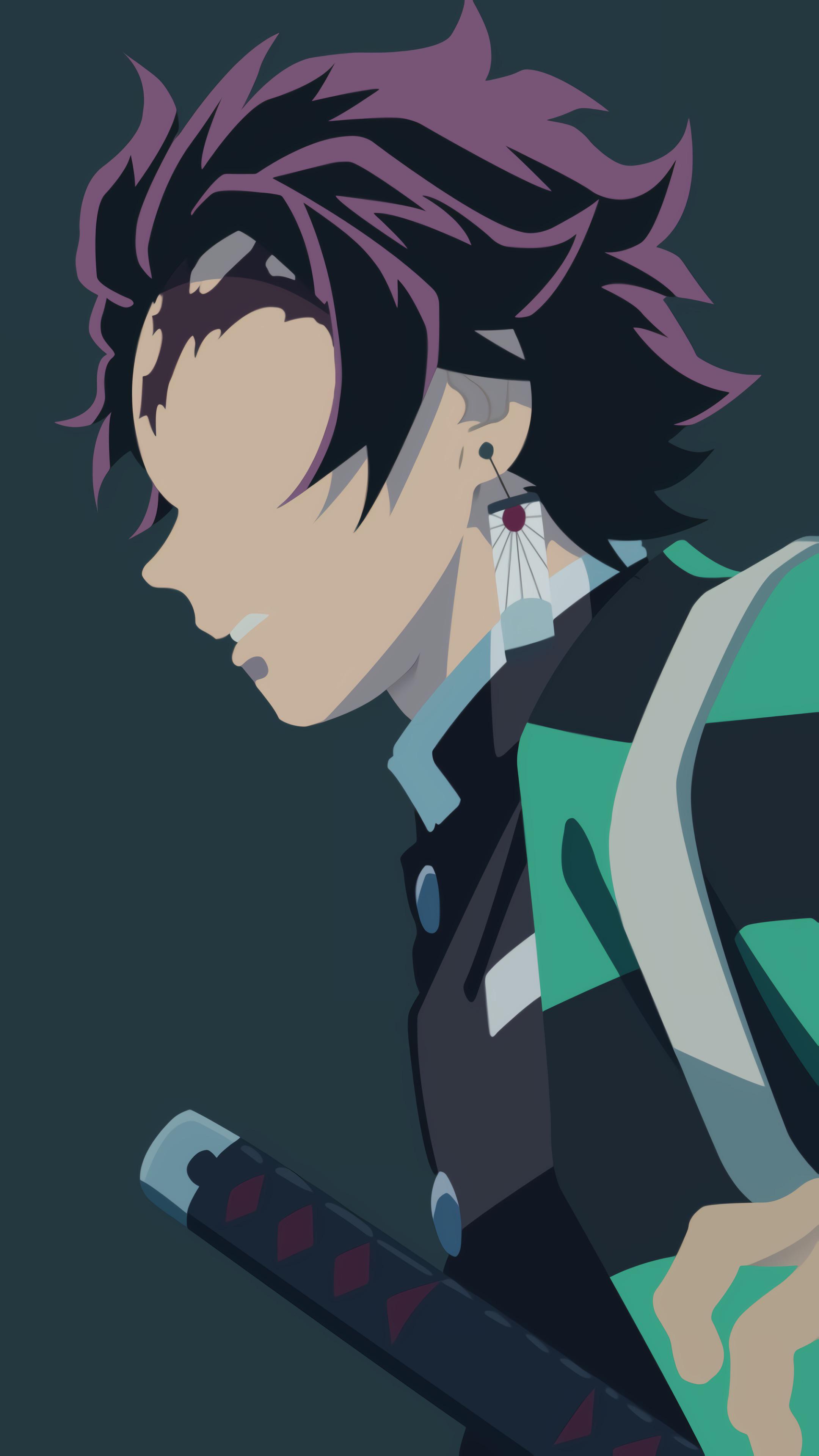2160x3840 Kimetsu No Yaiba Minimalist Wallpaper