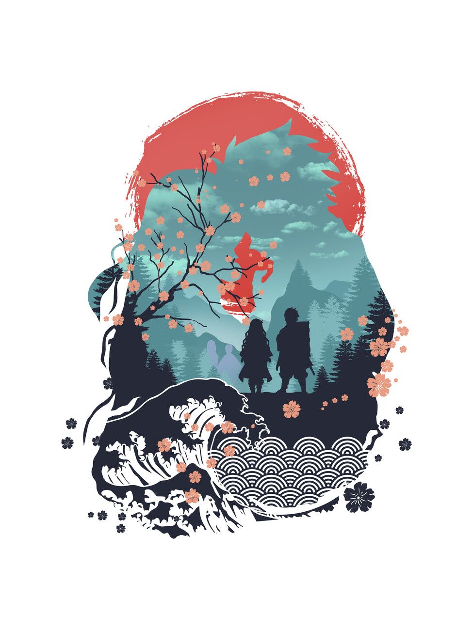 975x1300 Poster Kamado Tanjiro demon slayer. Wall Art 1 FREE