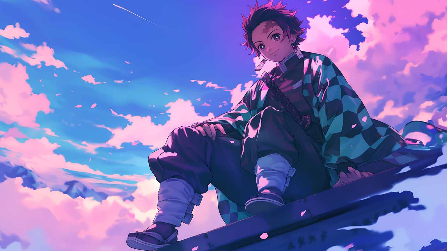 1536x864 Demon Slayer Tanjiro Sky Desktop Wallpaper