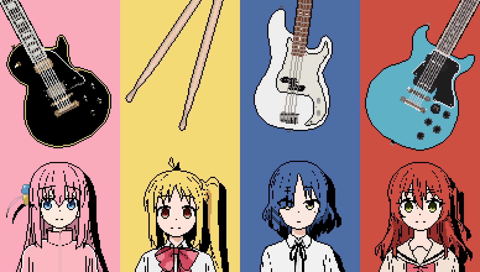 1552x880 Kessoku Band Desktop Tablet Wallpaper