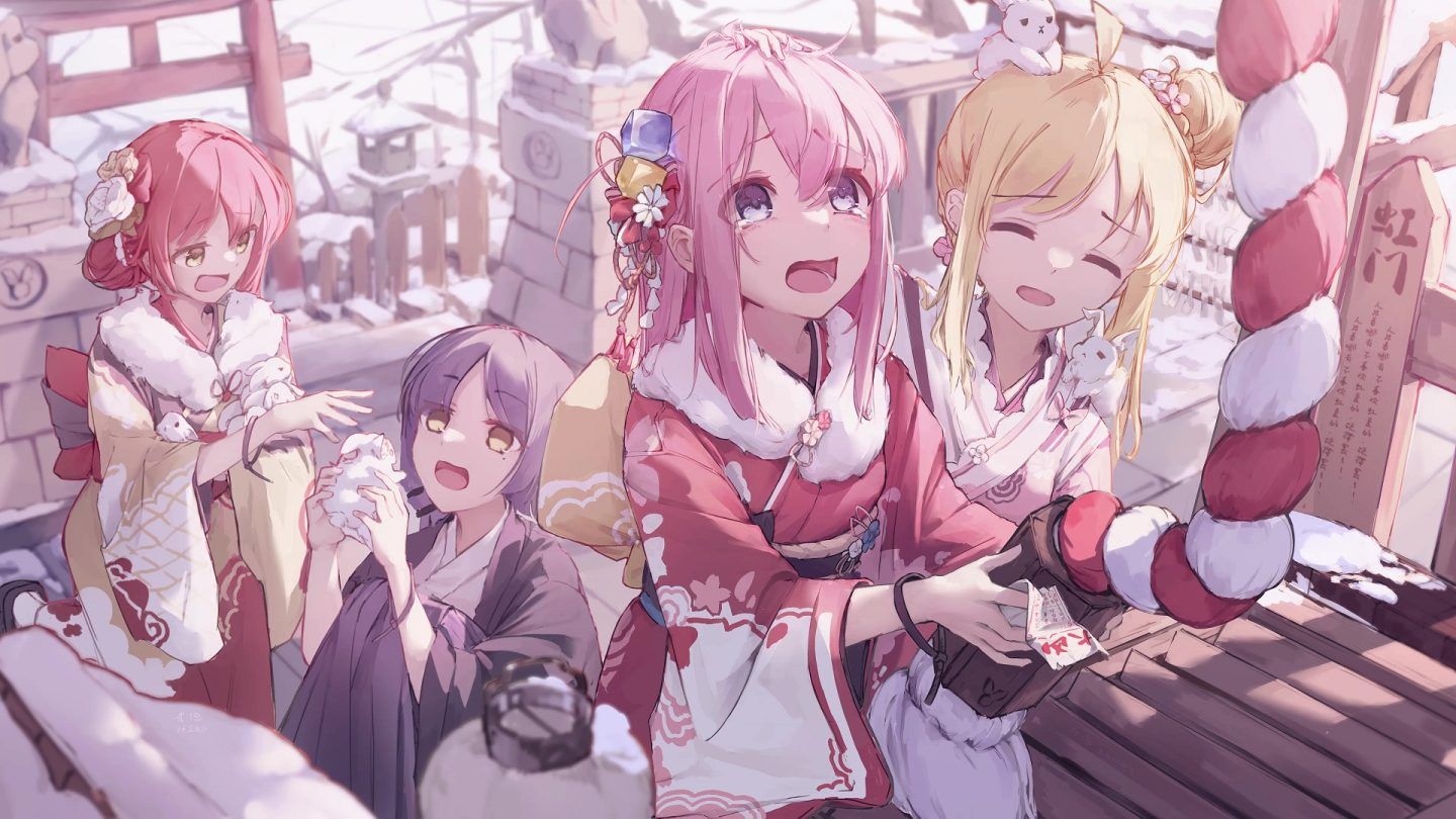 1440x810 Kessoku Band New Year Bocchi the Rock! Live Wallpaper
