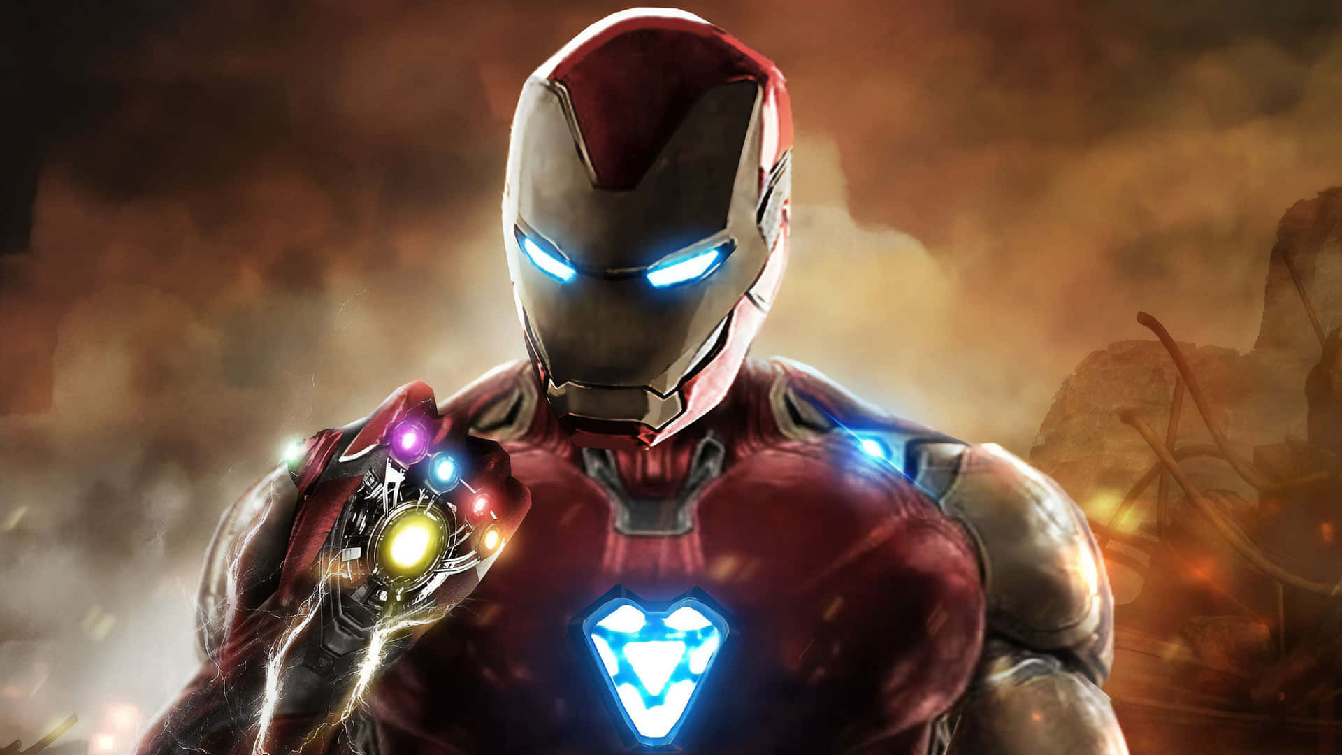 1920x1080 Download Avengers Iron Man With Infinity Stones In Nano Tech Wallpaper