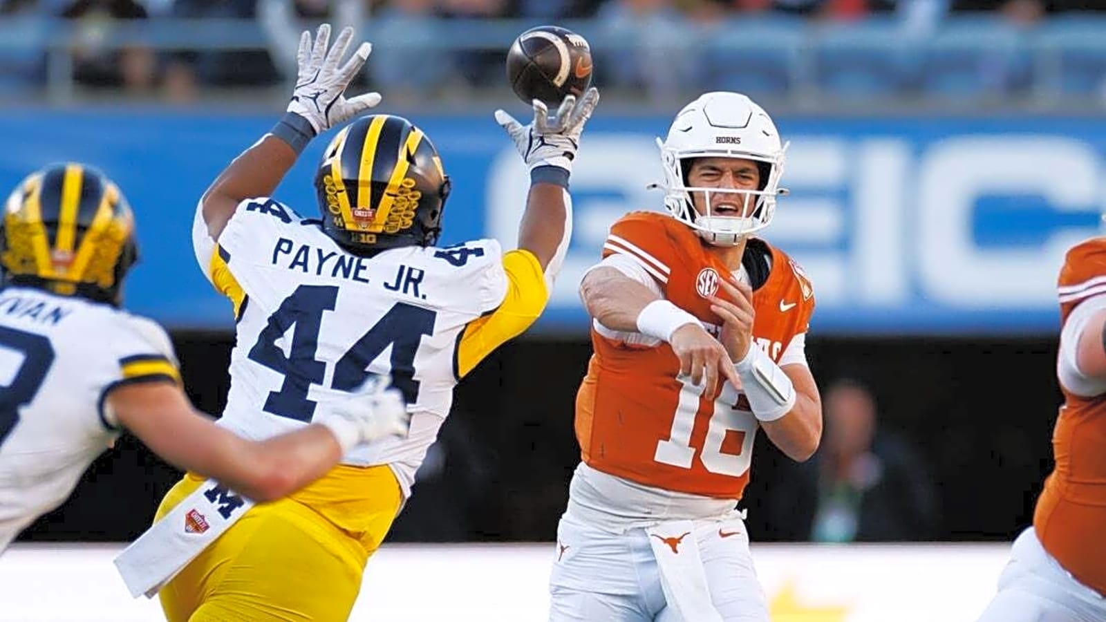 1600x900 Arch Manning (4 TDs), No. 13 Texas slam door on No. 18 Michigan