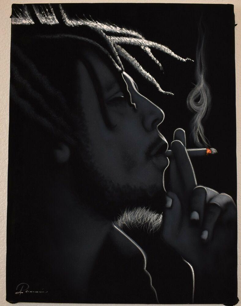 788x1000 Bob Marley Smoking Black And White Art Painting Marley