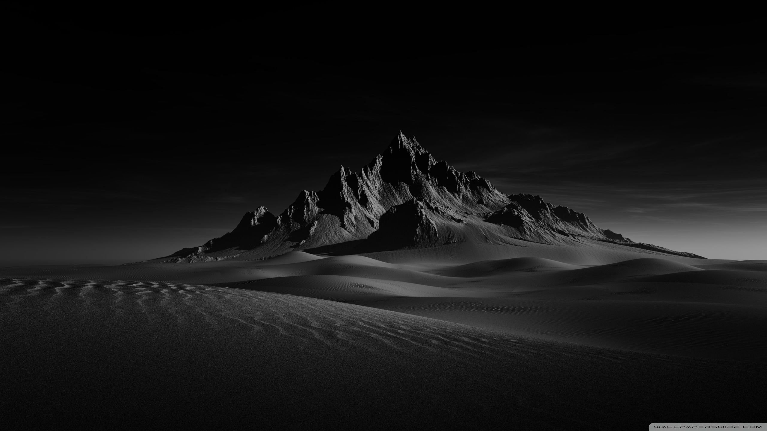 2560x1440 Desert Mountain Black and White 4K UHD Wallpaper for UltraHD Desktop and TV : Widescreen and UltraWide Display : Dual and Triple Monitor : Smartphone and Tablet Devices
