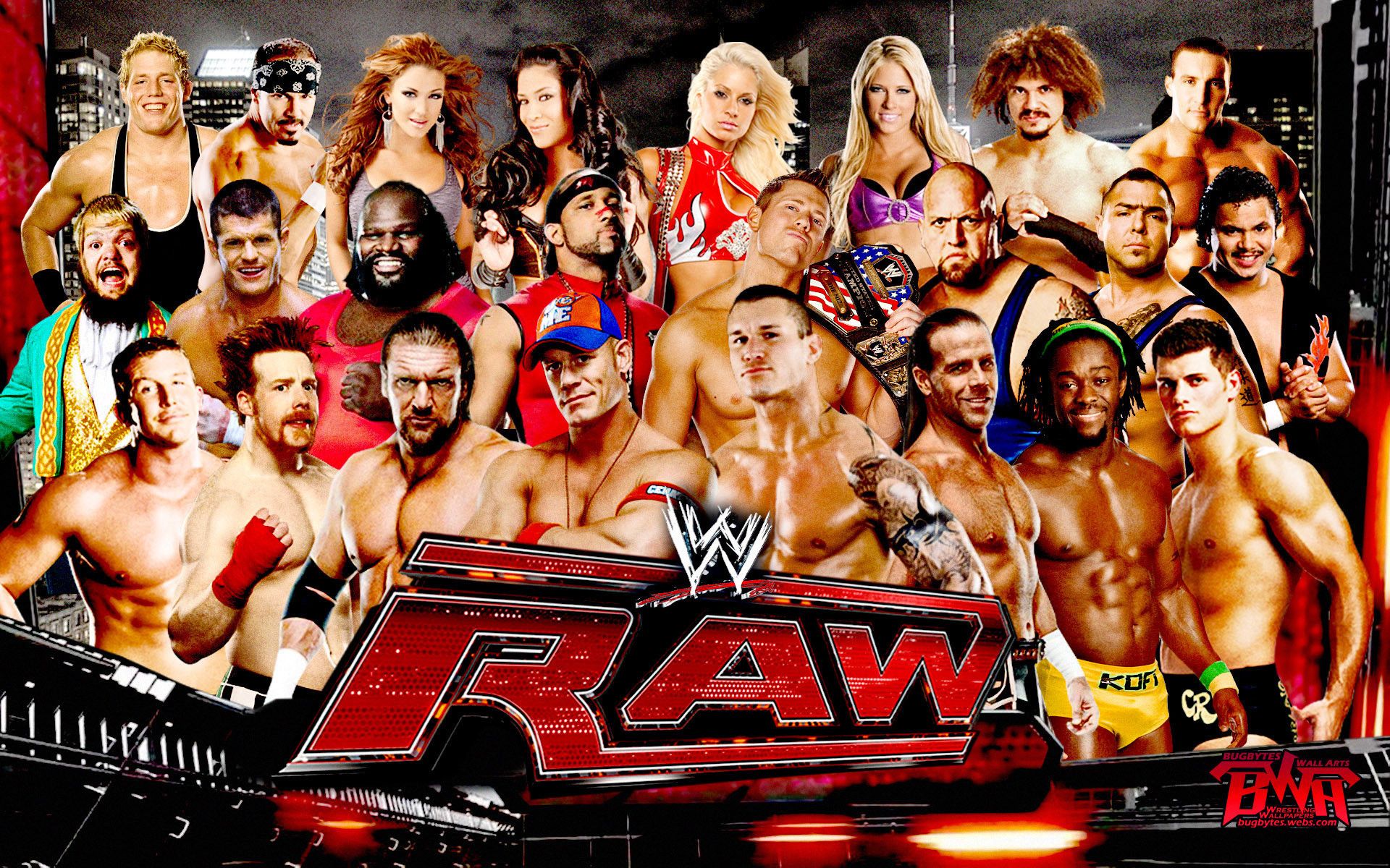 1920x1200 WWE Raw Superstars 2018 Wallpaper
