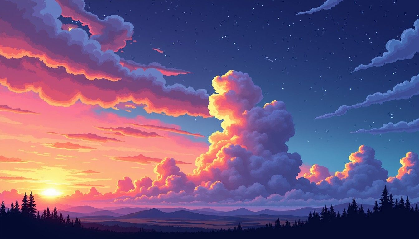 1344x768 Free Starry Twilight Sky Image, Sky, Stars