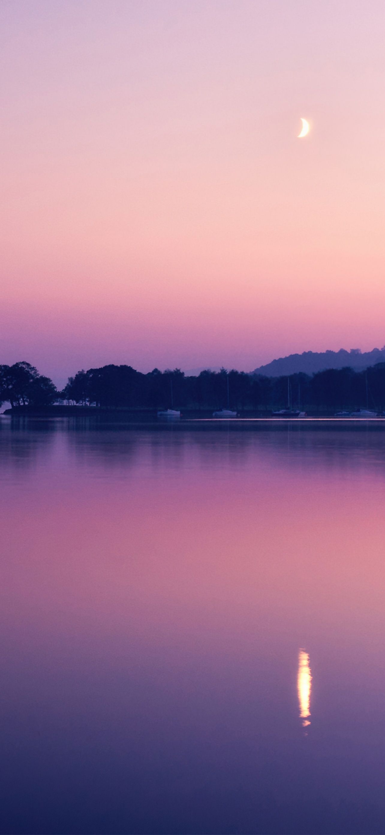 1284x2778 Coniston Water Lake Sunset Evening Twilight Dusk Purple Sky