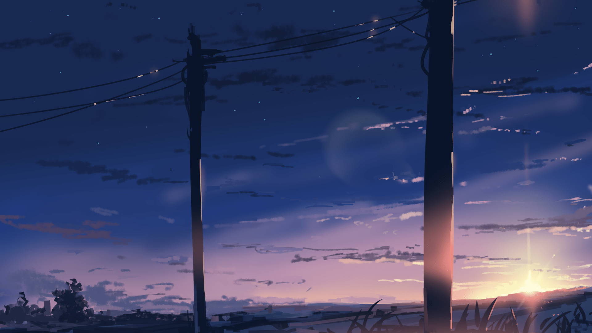 1920x1080 Anime Twilight Sky: Stunning HD Sunset Wallpaper