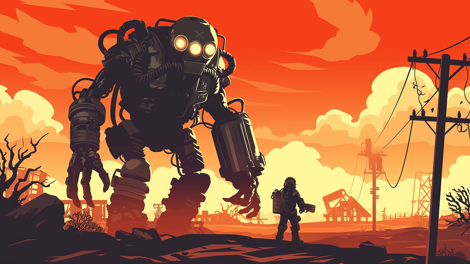 1536x864 Fallout Armor & Wasteland Desktop Wallpaper