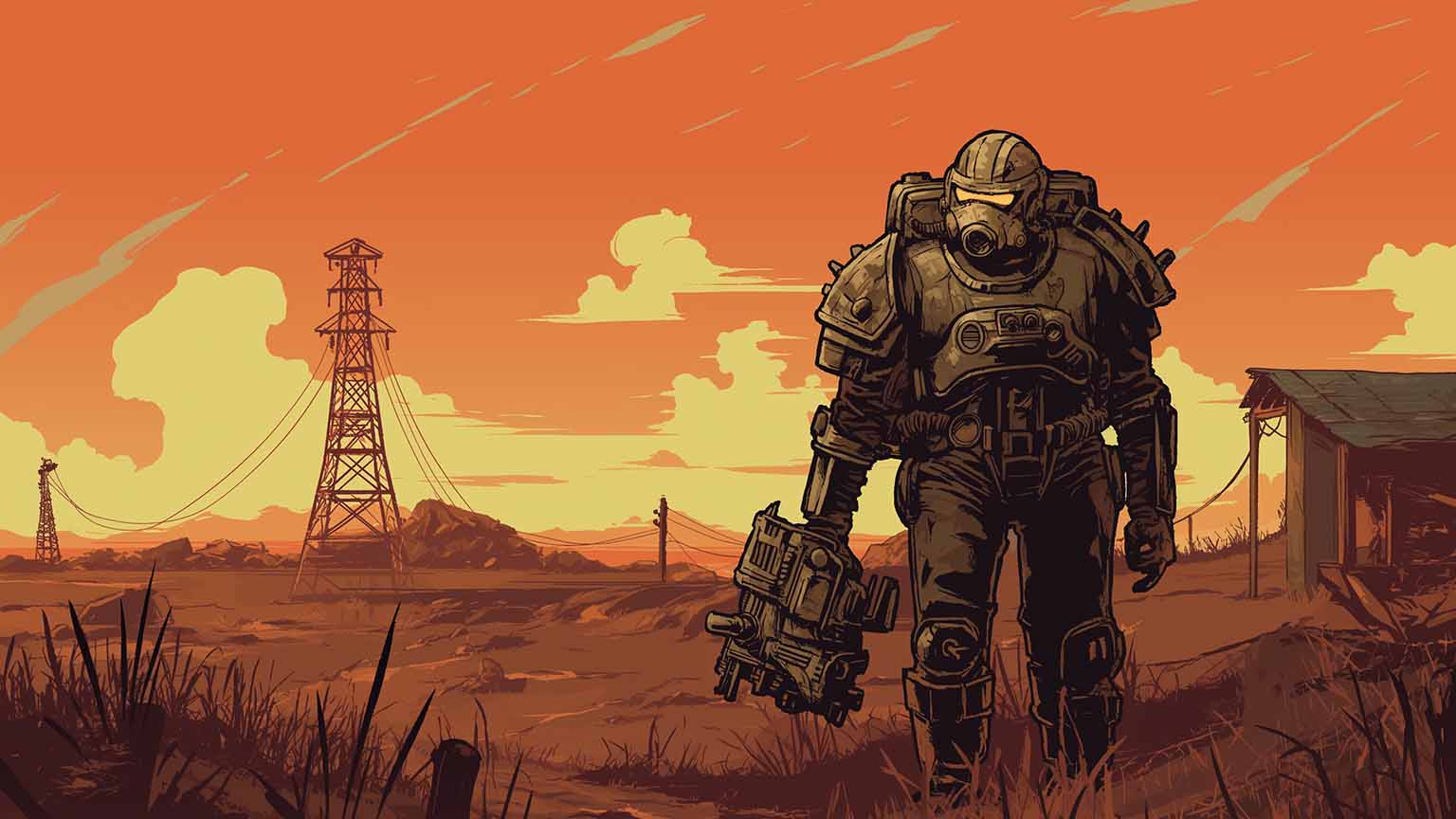 1536x864 Free Fallout Power Armor Wasteland Desktop Wallpaper