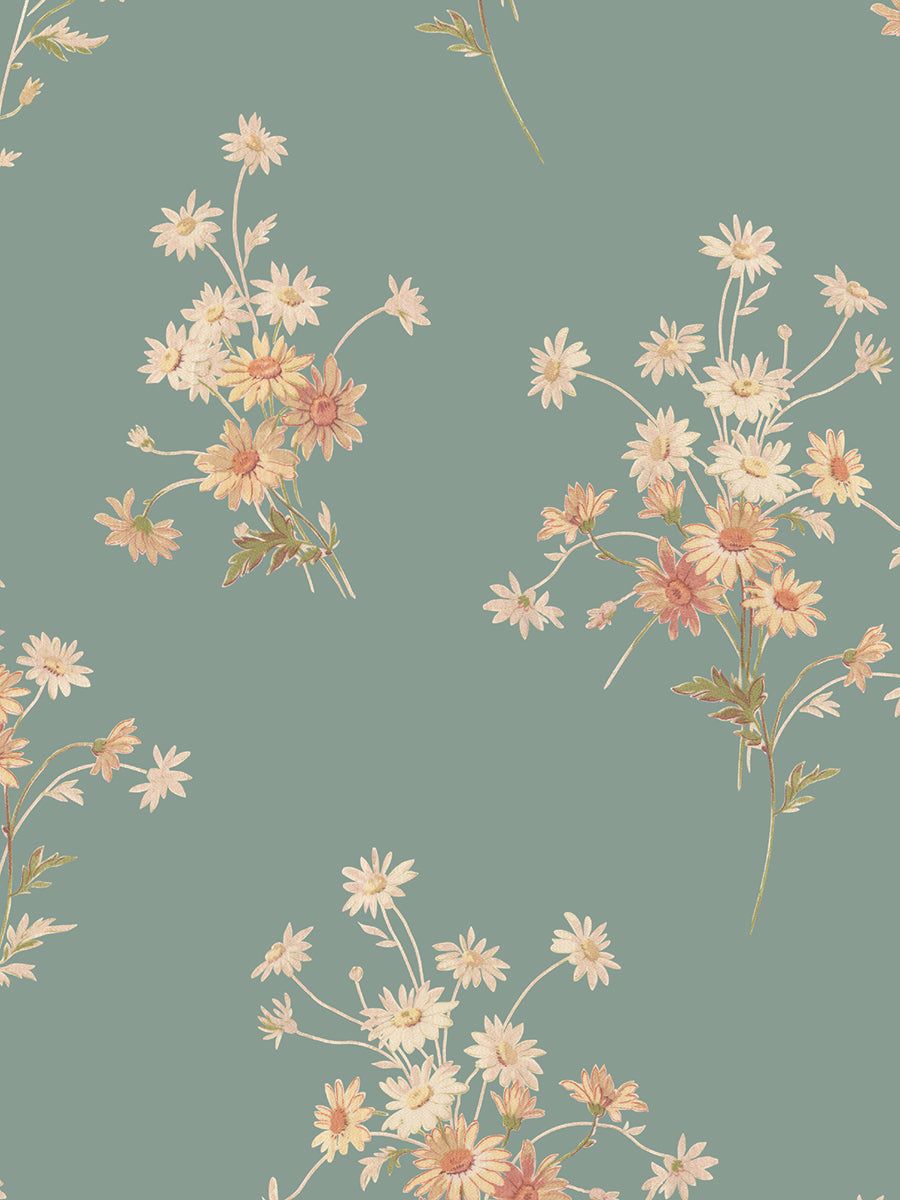 900x1200 Laurel Green Daisy Bouquet Wallpaper