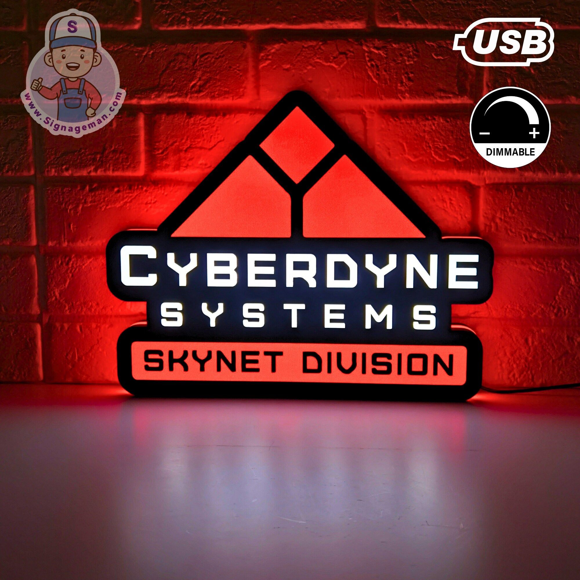 2000x2000 Cyberdyne Systems Terminator LED Lightbox: Dimmable USB Powered Sign