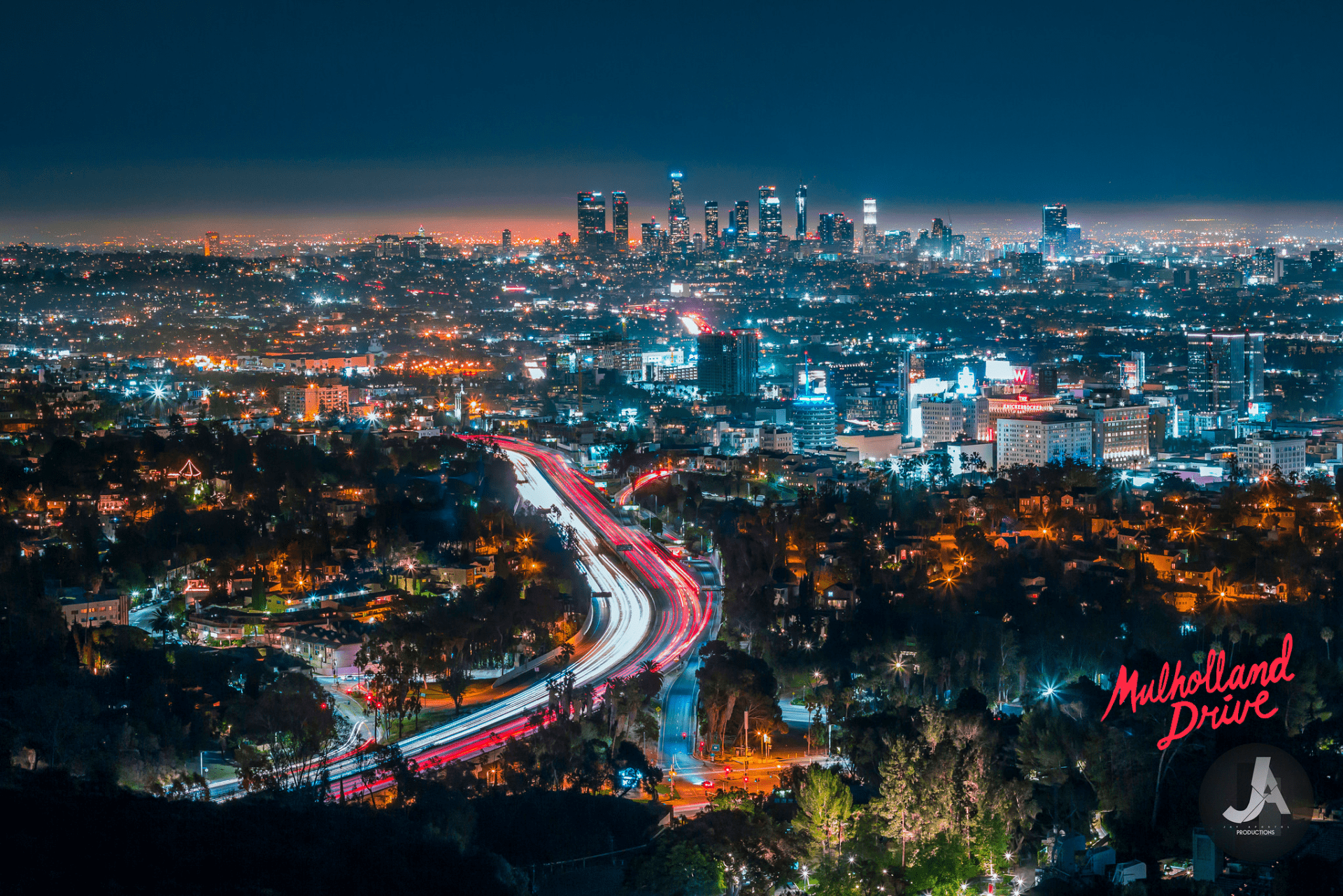 Los Angeles Skyline city night skyline travel HD phone wallpaper   Peakpx