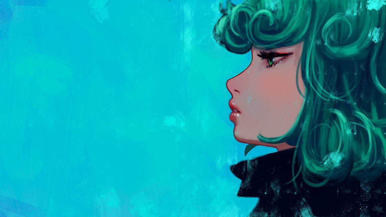 1244x700 Anime Girls Green Eyes Green Hair One Punch Man Tatsumaki