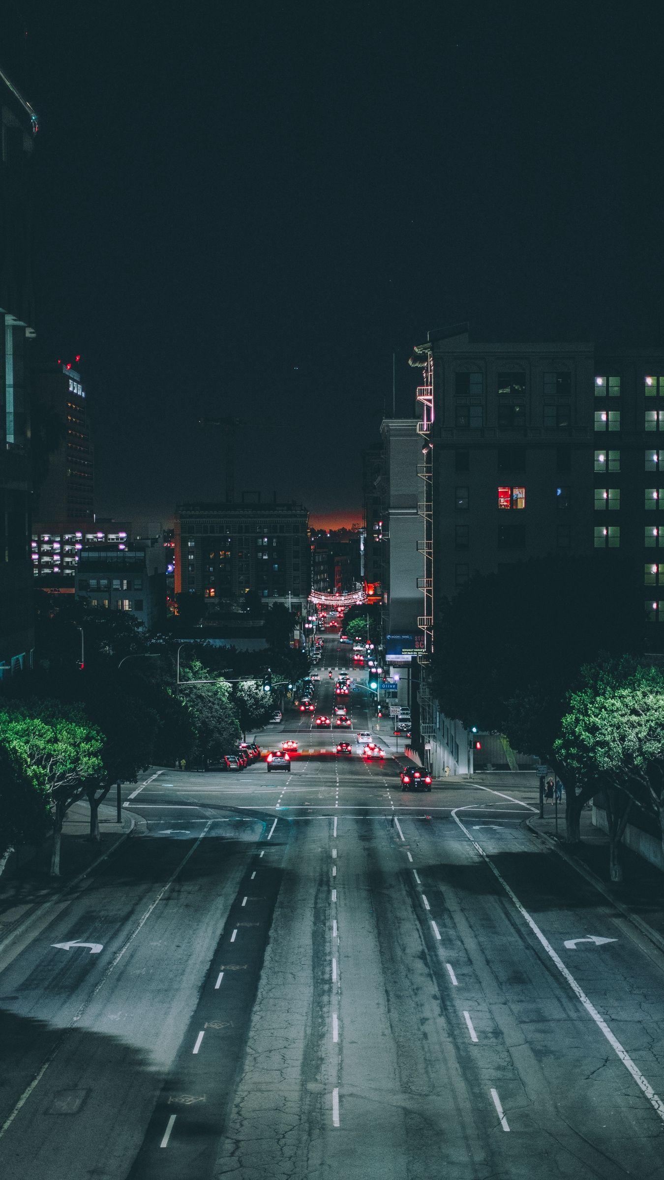 1350x2400 Download wallpaper 1350x2400 los angeles, night city, road