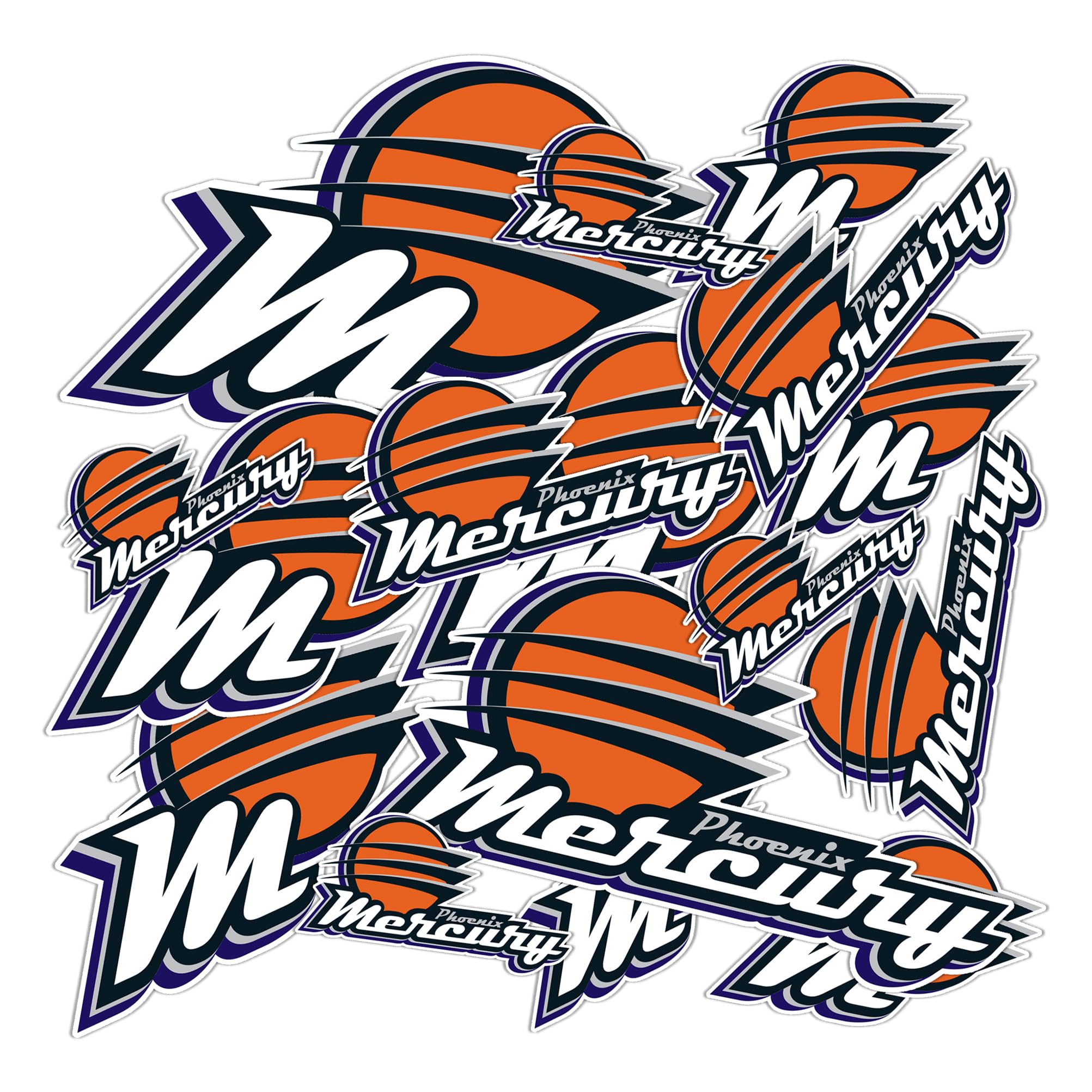2005x2005 Desert Cactus Phoenix Mercury Sticker WNBA Women's National Basketball Association Officially Licensed Vinyl Decal Laptop Water Bottle Car Scrapbook (Type 1 1) : Sports & Outdoors