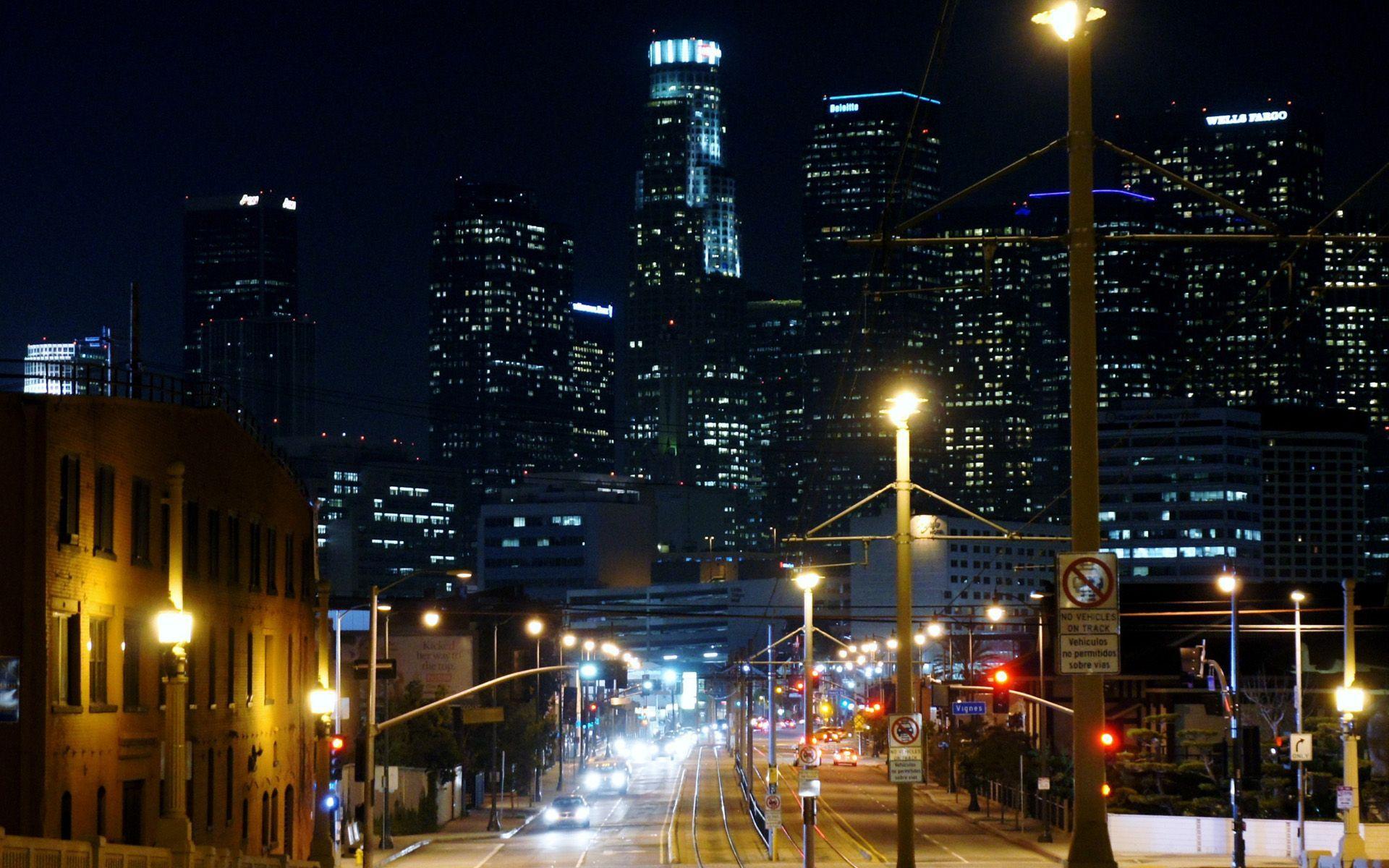 1920x1200 Los Angeles Skyline At Night wallpaper. Los angeles skyline, City