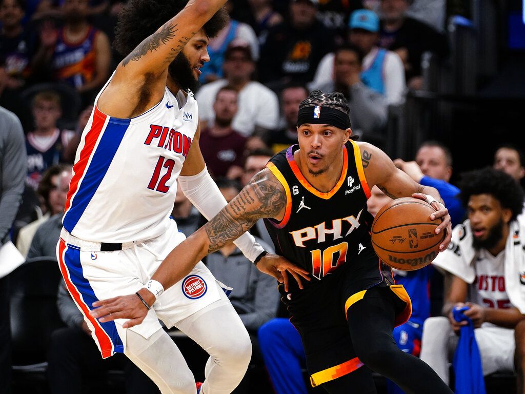 1024x768 Suns End Pistons' Two Game Winning Streak, 108 102