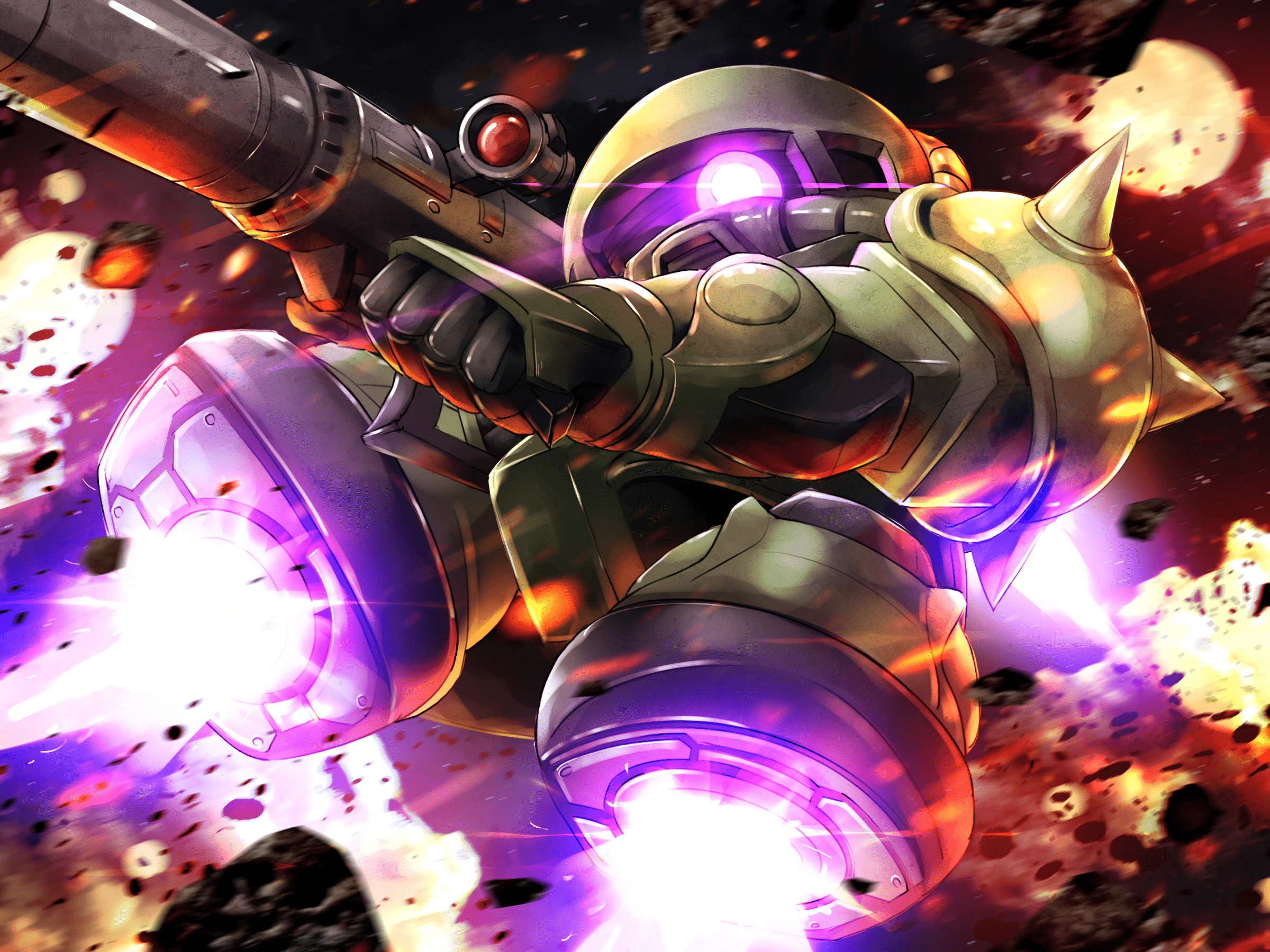 2400x1800 MS 06 Zaku II Suit Gundam By Nica Anime Image Board