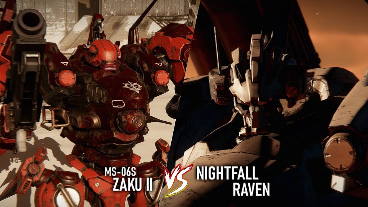 1280x720 Char Zaku II vs. Nightfall with Extended Intro Cinematics. AC6: Fires of Rubicon