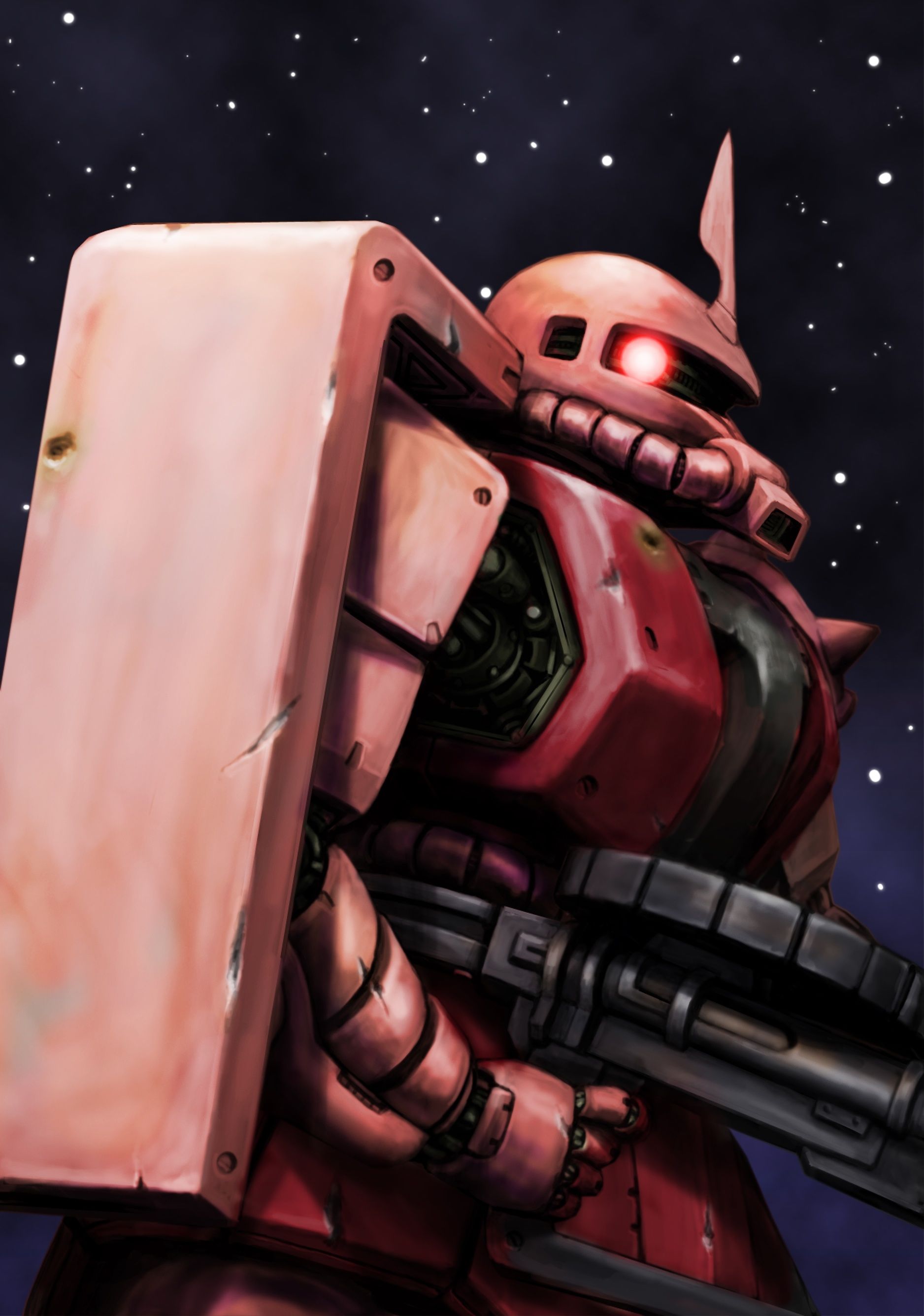 1876x2672 MS 06S Char's Zaku II, Fanart Anime Image Board