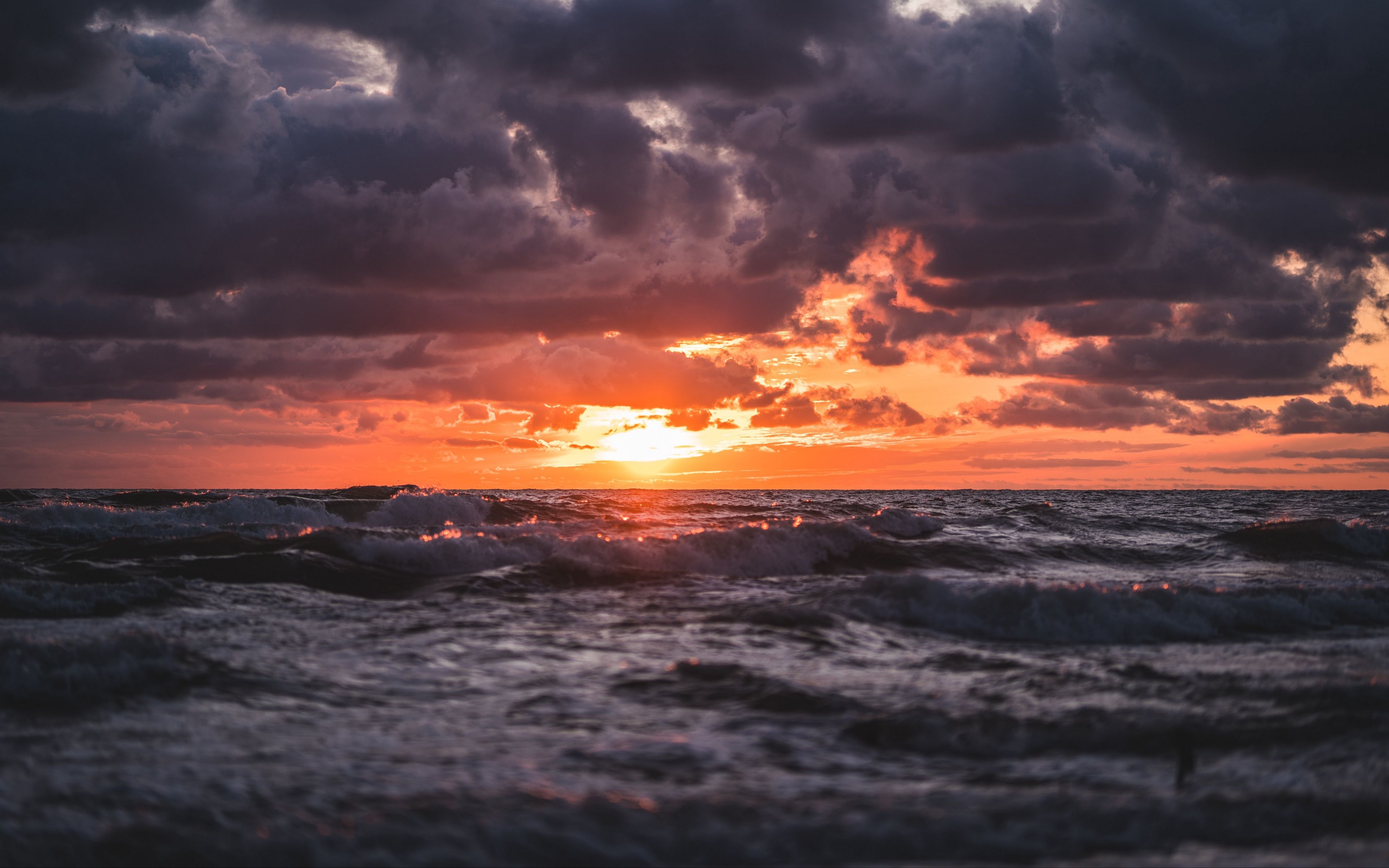 3840x2400 Download Horizon Cloud Sunset Sea Nature Ocean 4k Ultra HD Wallpaperx2400