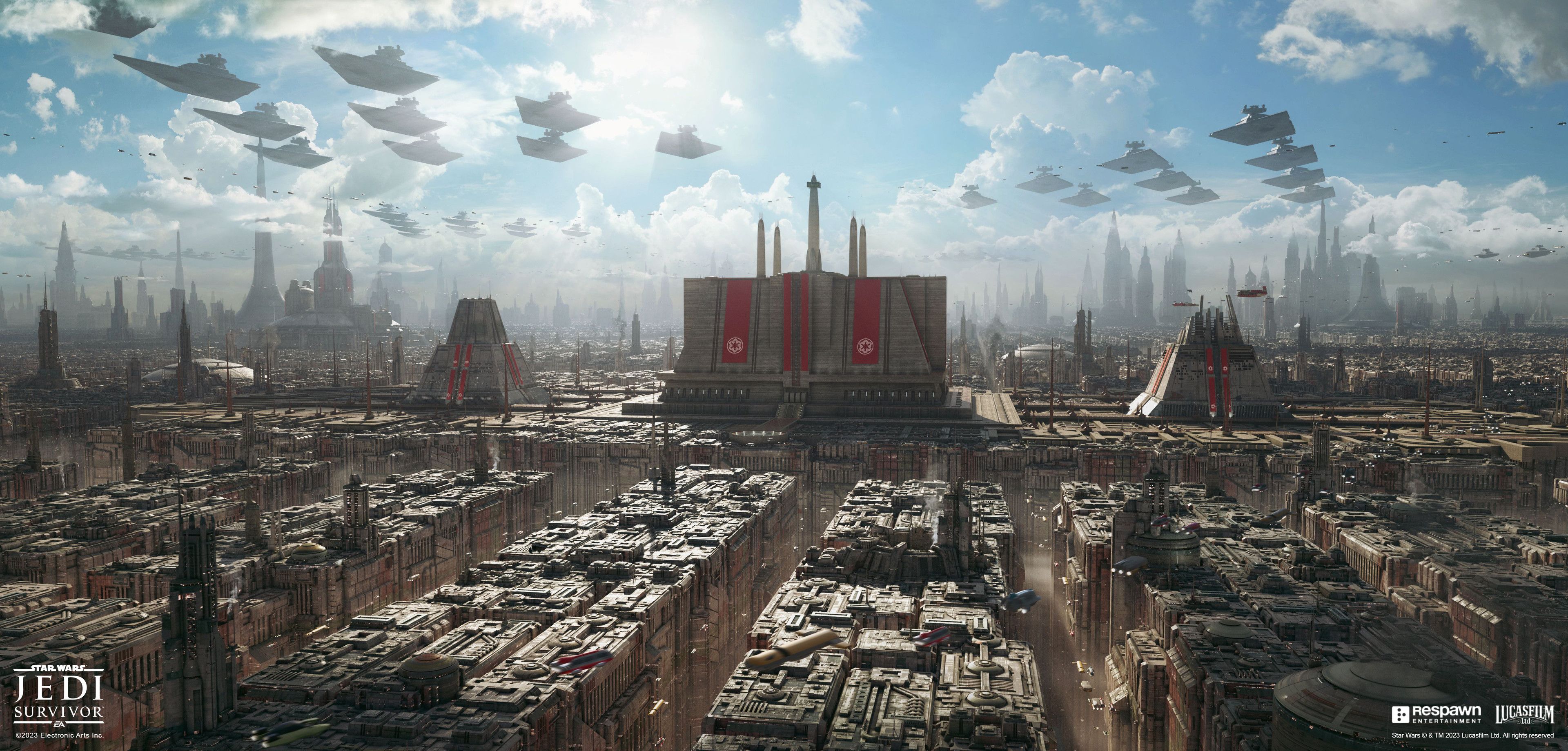 3840x1840 Coruscant opening scene concept for Jedi Survivor