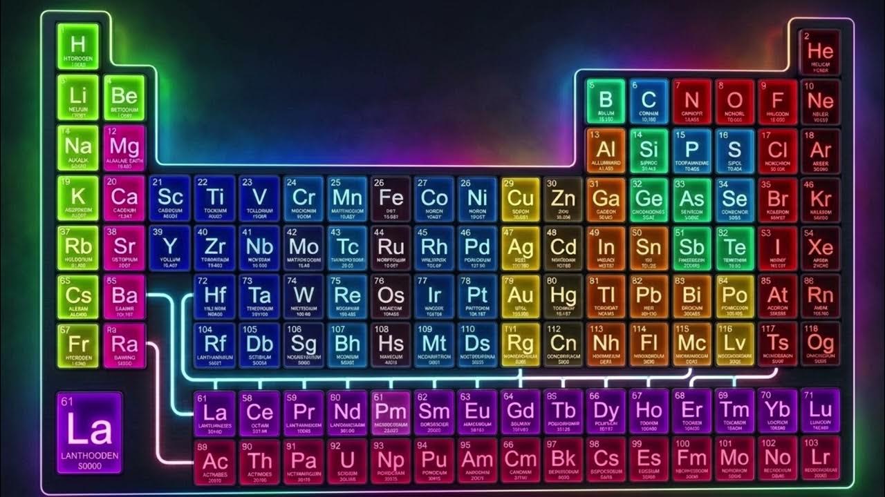 1280x720 Screensaver Periodic Table in Neon Colors. wallpaper