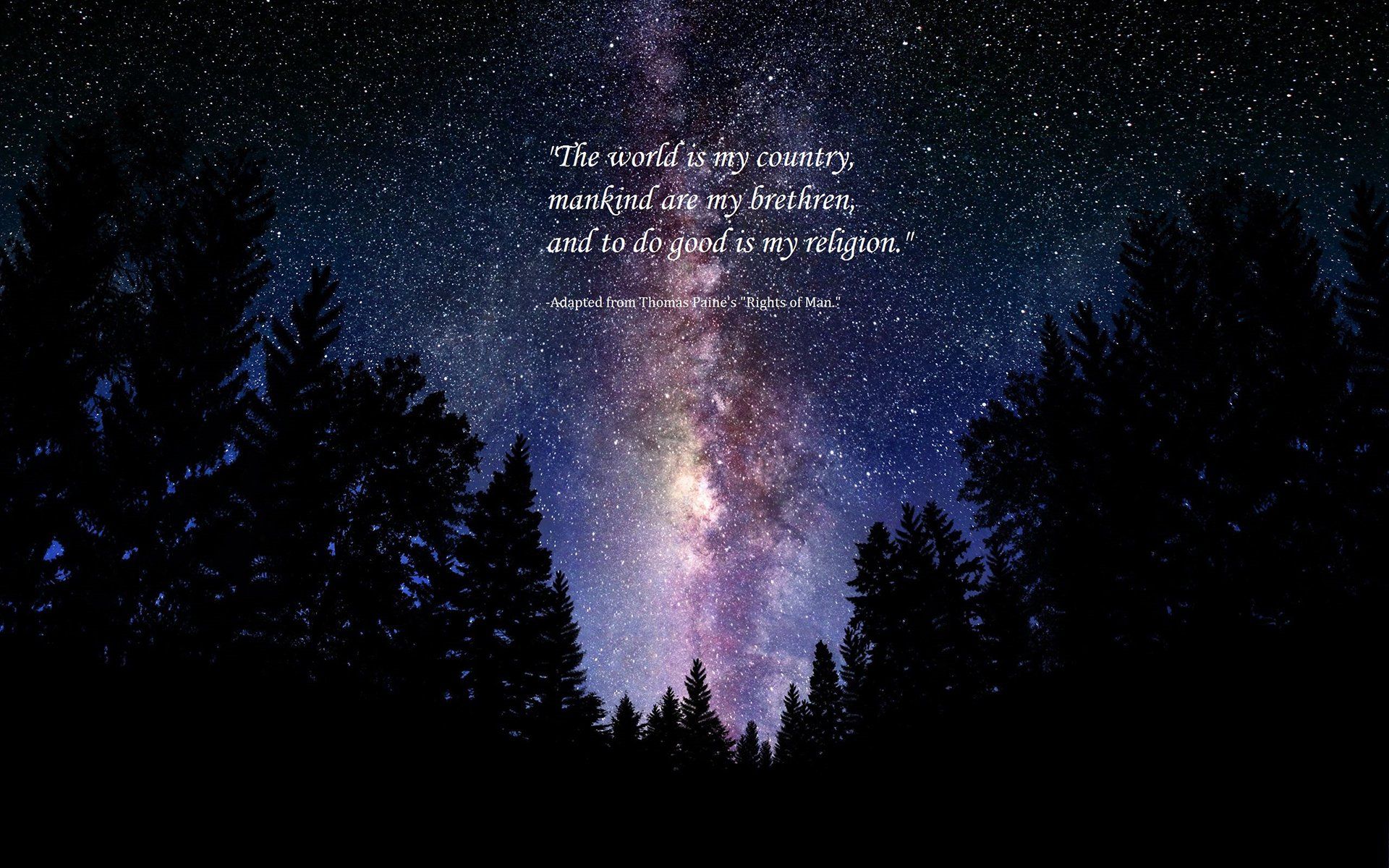 1920x1200 Starlit Wisdom: Inspiring Quote HD Wallpaper Under the Night Skyx1200