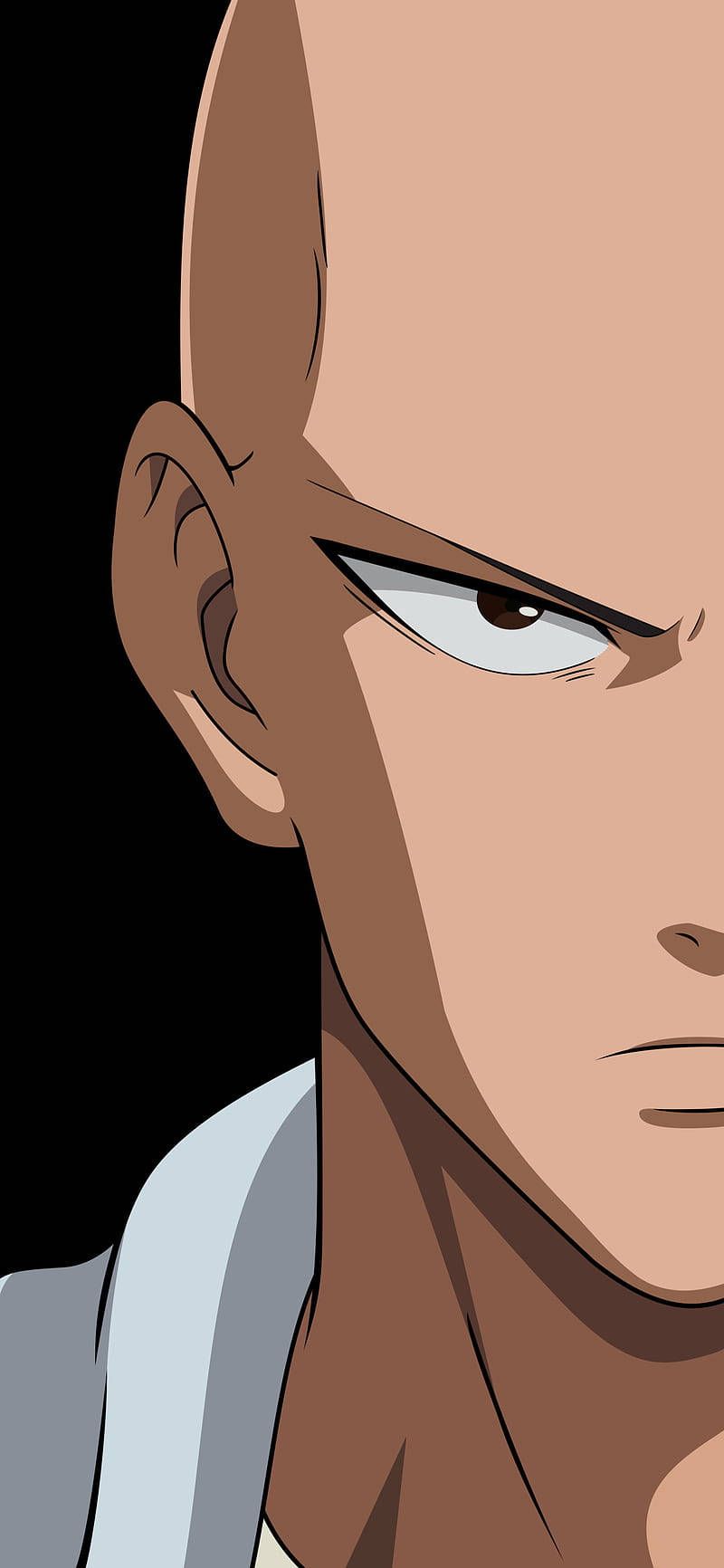 800x1732 Download Serious Saitama Anime Profile Wallpaper
