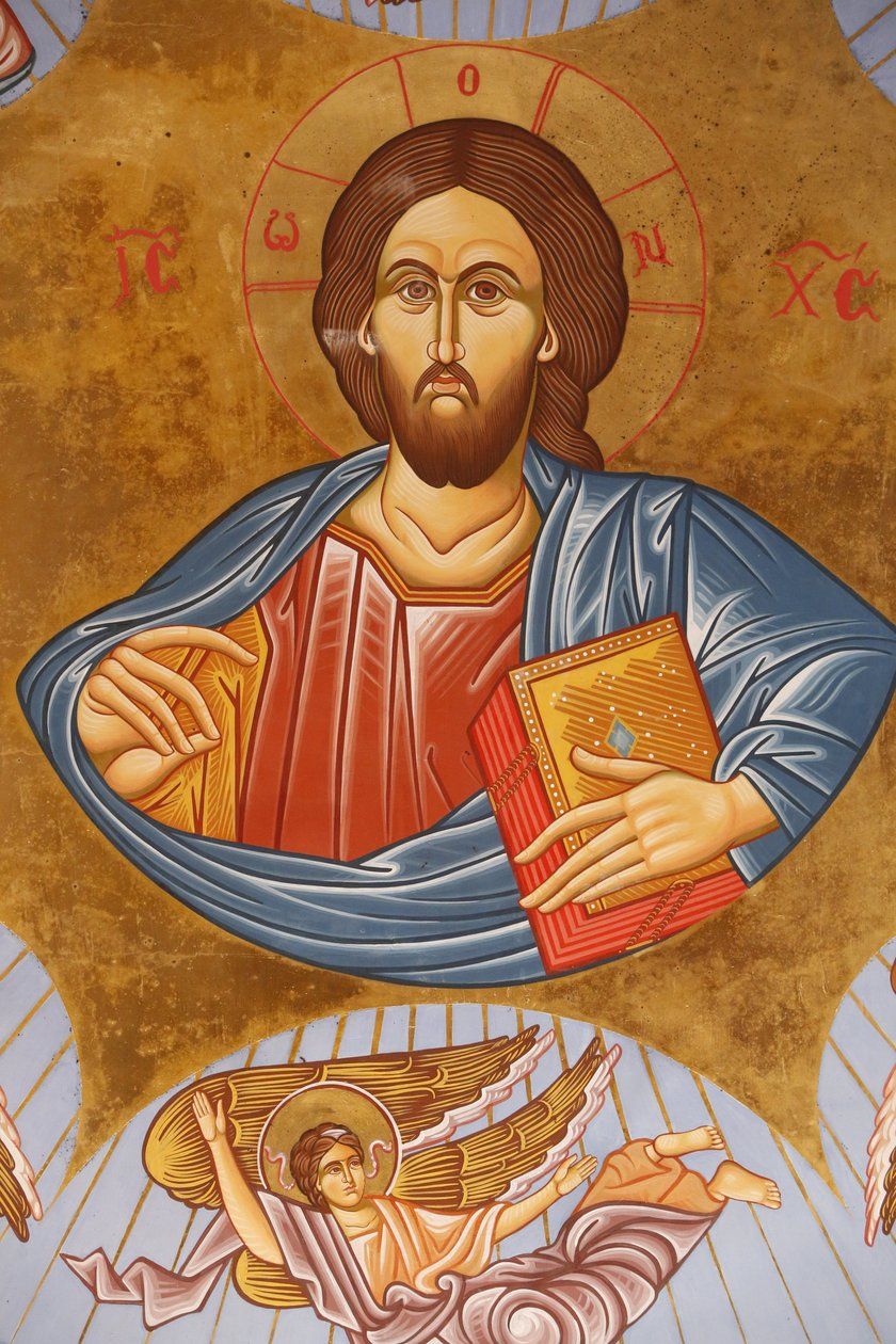 840x1260 Ceiling Fresco in Pedoulas Orthodox Church: Christ Pantocrator, Pedoulas, Cyprus