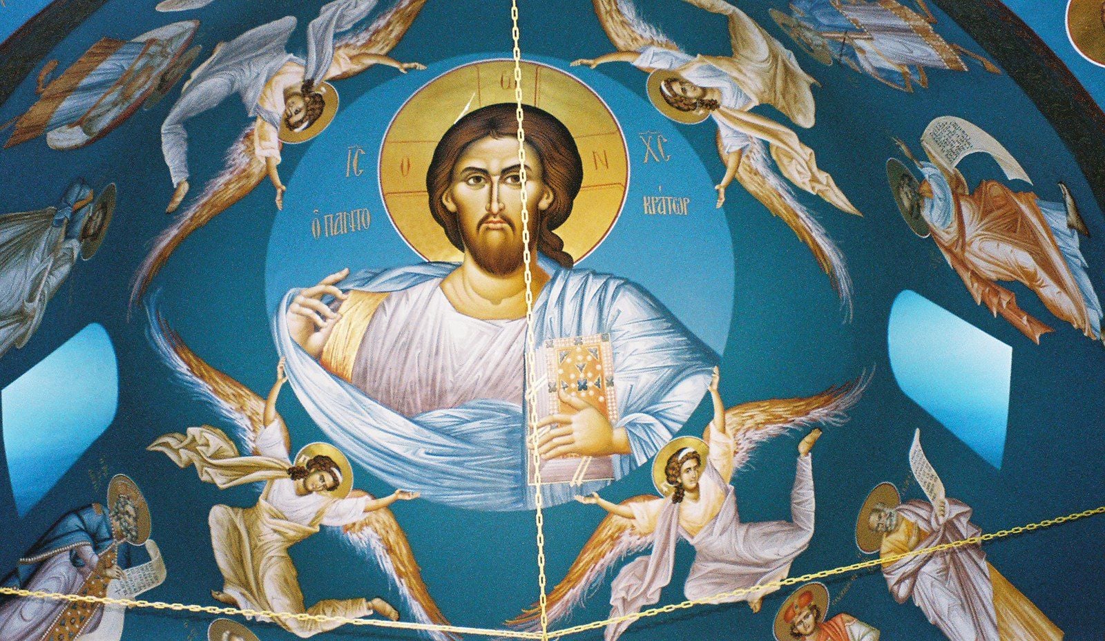 1600x928 The Pantocrator in the Dome. Icon of Jesus Christ the Panto