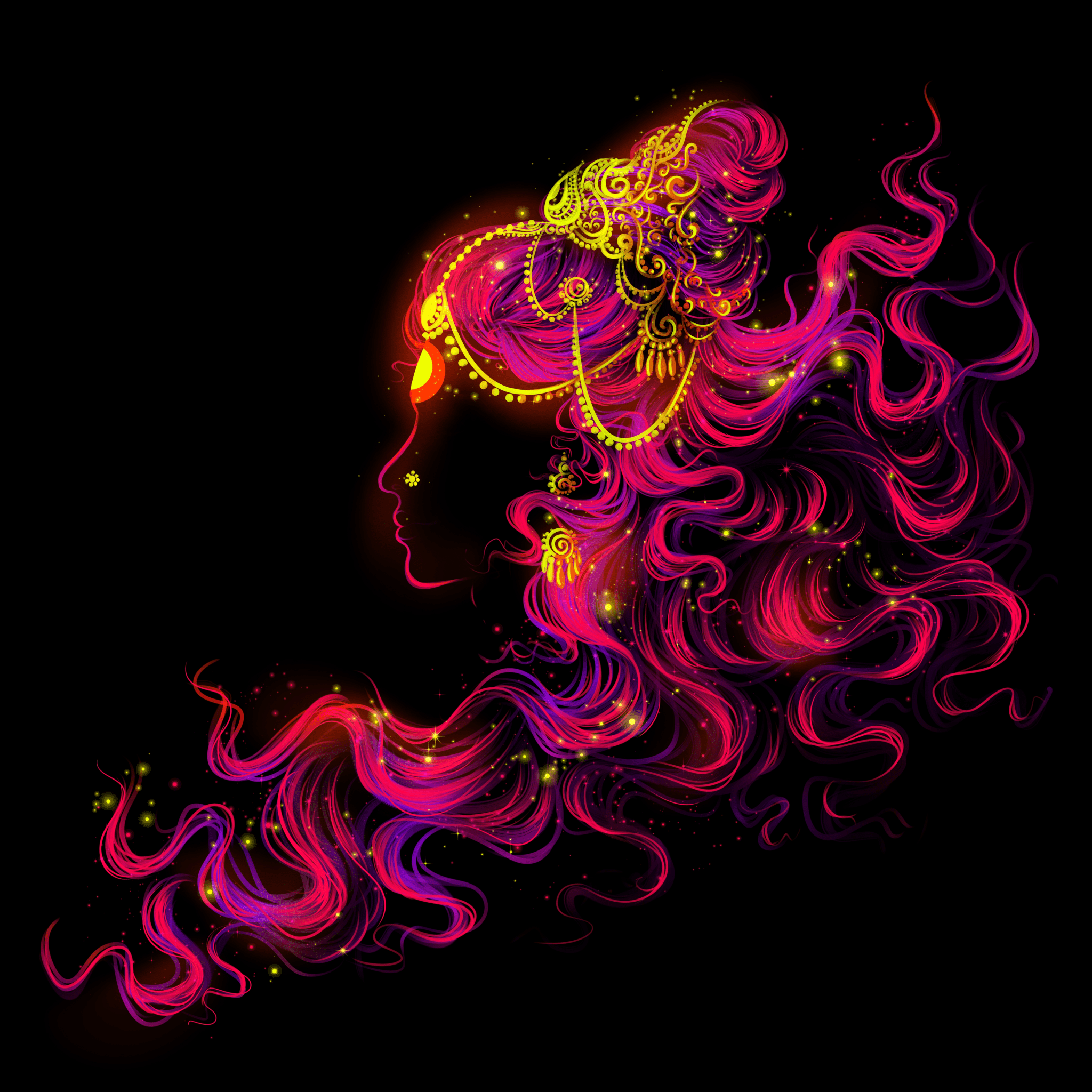 2048x2048 Goddess Parvati Wallpaper 4K, Glowing, Hinduism, Hindu God