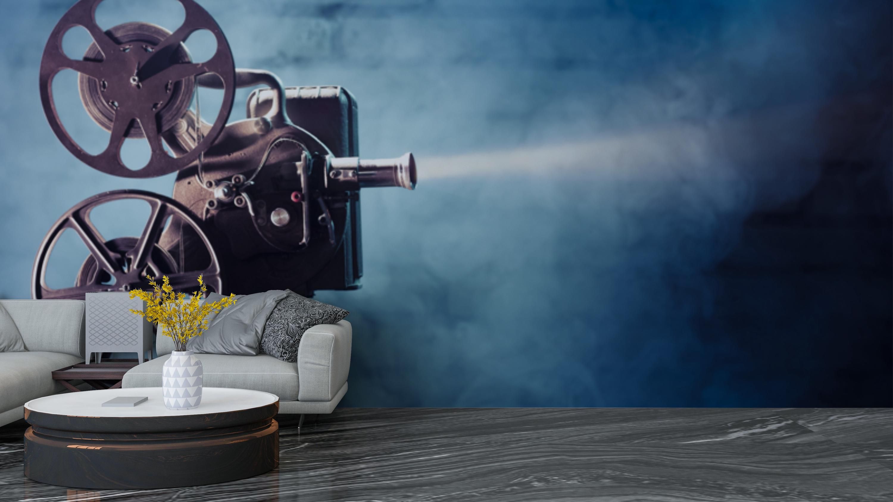 3000x1687 Peel and Stick Retro Cinema Wallpaper Movie Living Room Wall Mural