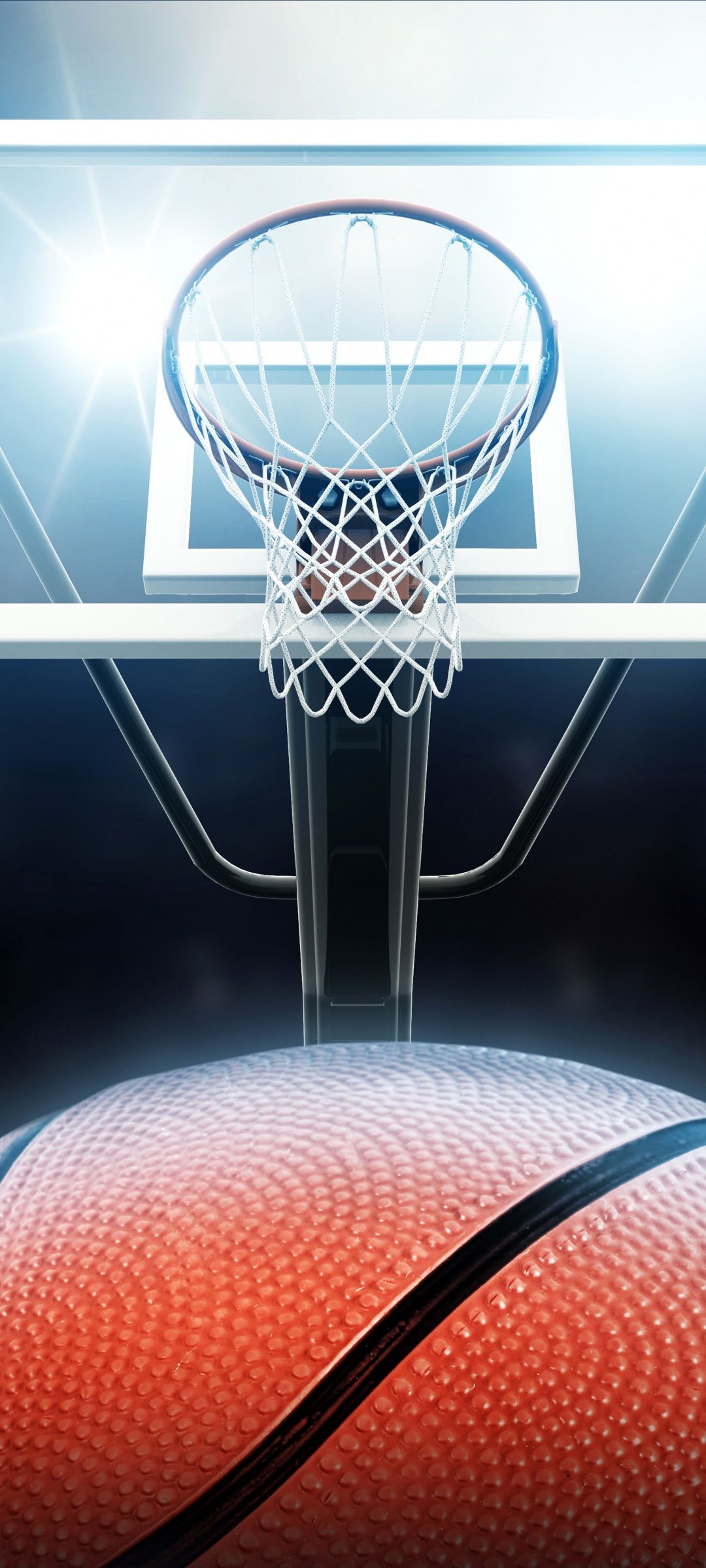 1080x2400 Basketball backboard Wallpaper 4K, Lighting, Basketball court