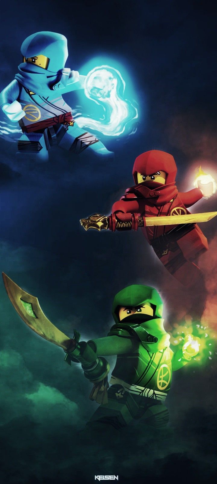 720x1600 Lloyd, Kai, Nya Ninjago