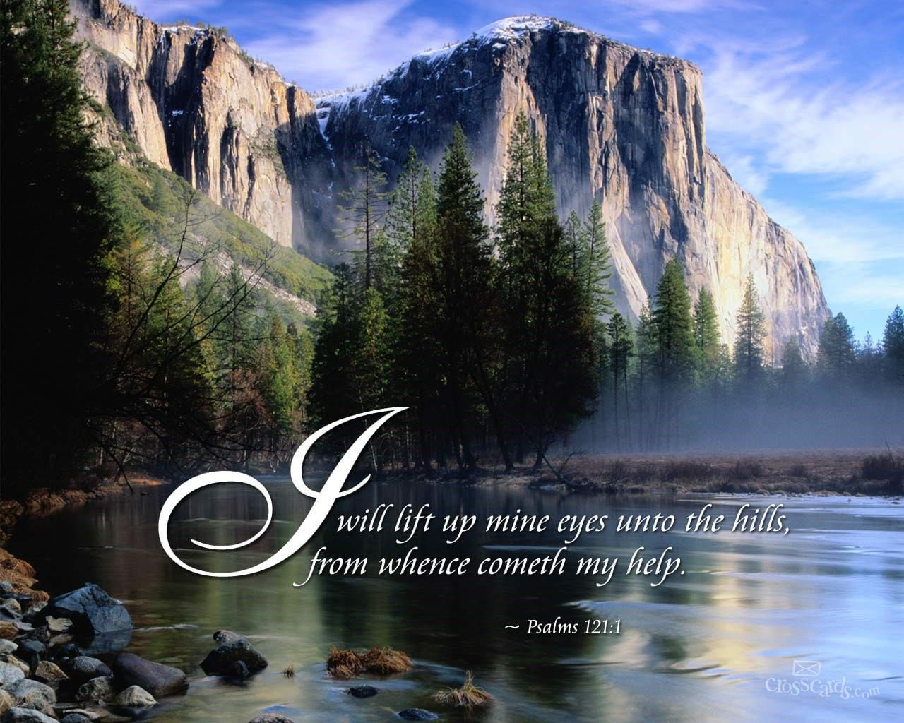 1280x1024 Psalm 121:1 Verses and Scripture Wallpaper for Phone or Computer