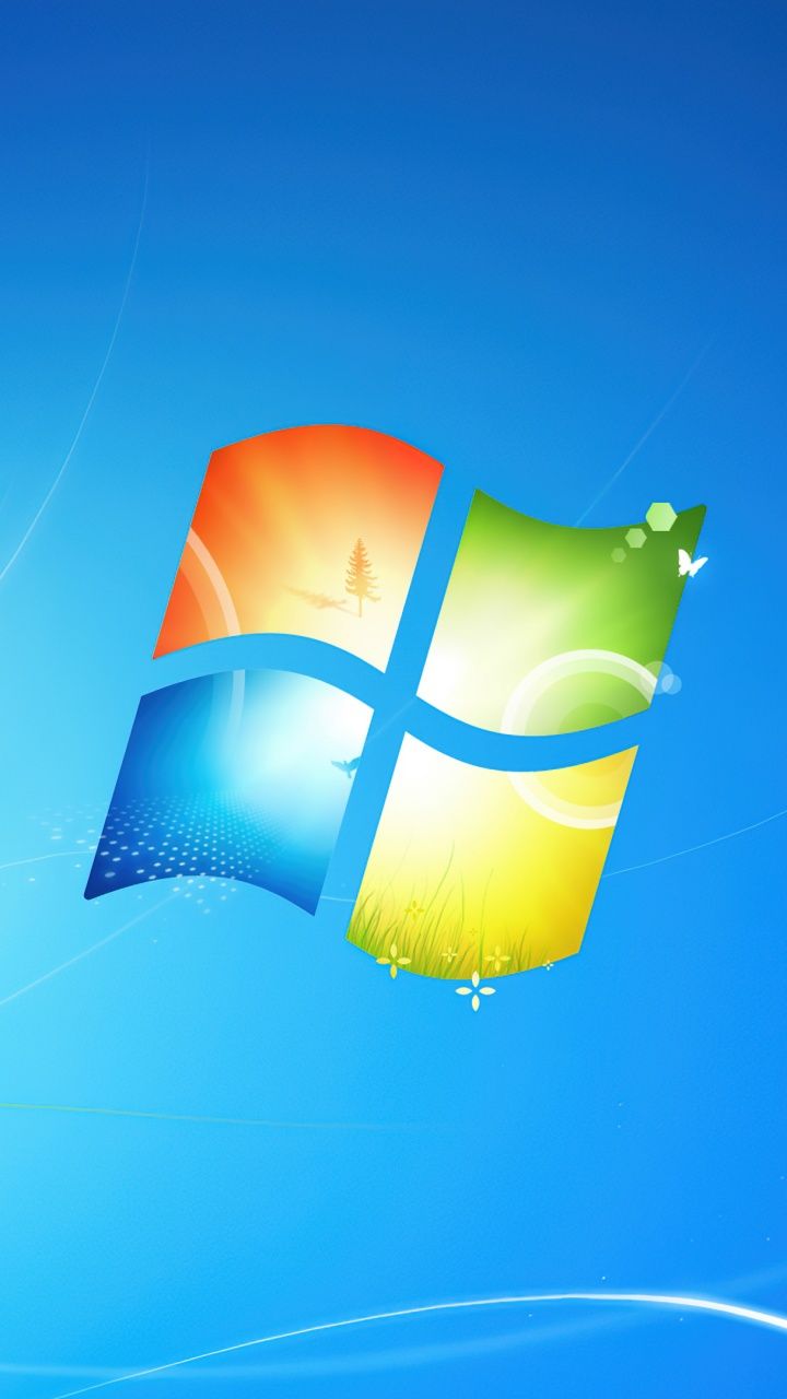 720x1280 Windows 7 Wallpaper 4K, Official, Blue background