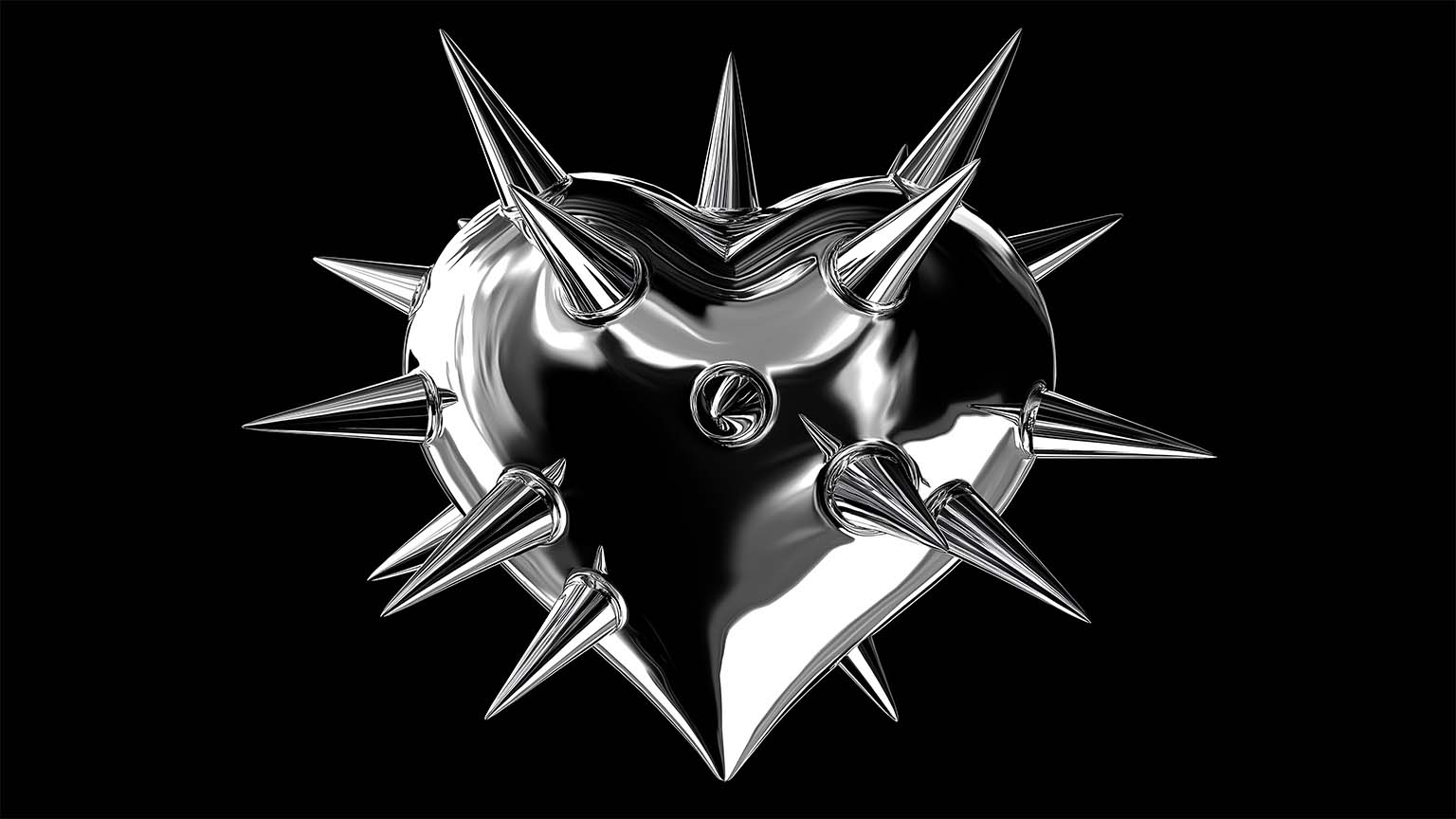1536x864 Chrome Heart Silver Stone Sparkle Desktop Wallpaper HD & 4K
