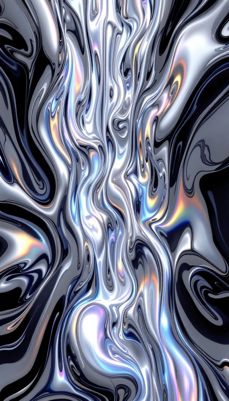 768x1344 Free Liquid Chrome Flow Image, Liquid, Metallic