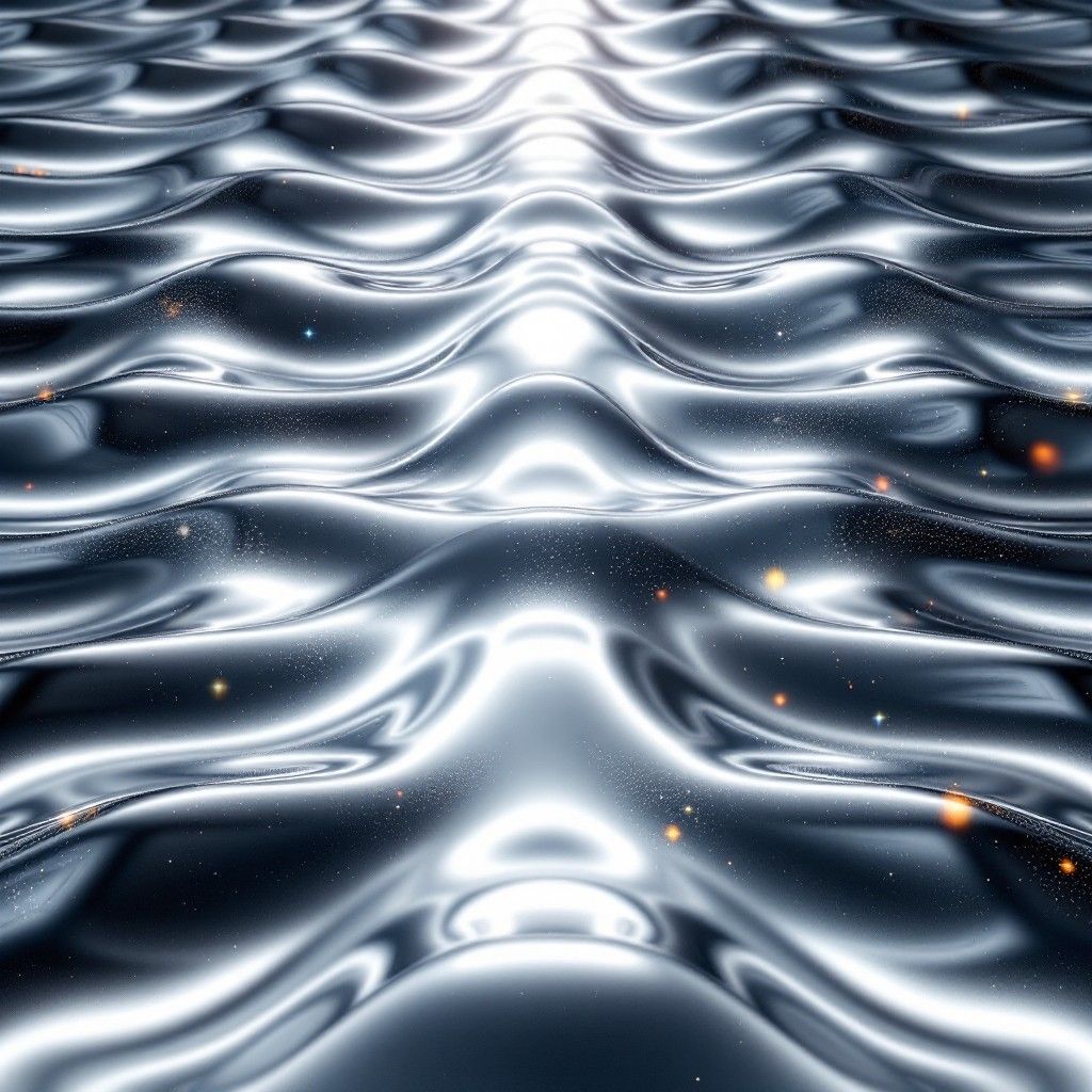 1024x1024 Free Liquid Chrome Waves Image, Metallic, Ripples