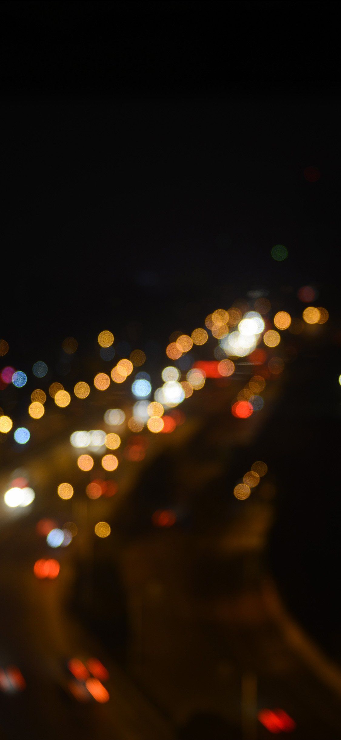 1125x2436 Night Bokeh Light Street Car Nature iPhone Wallpaper