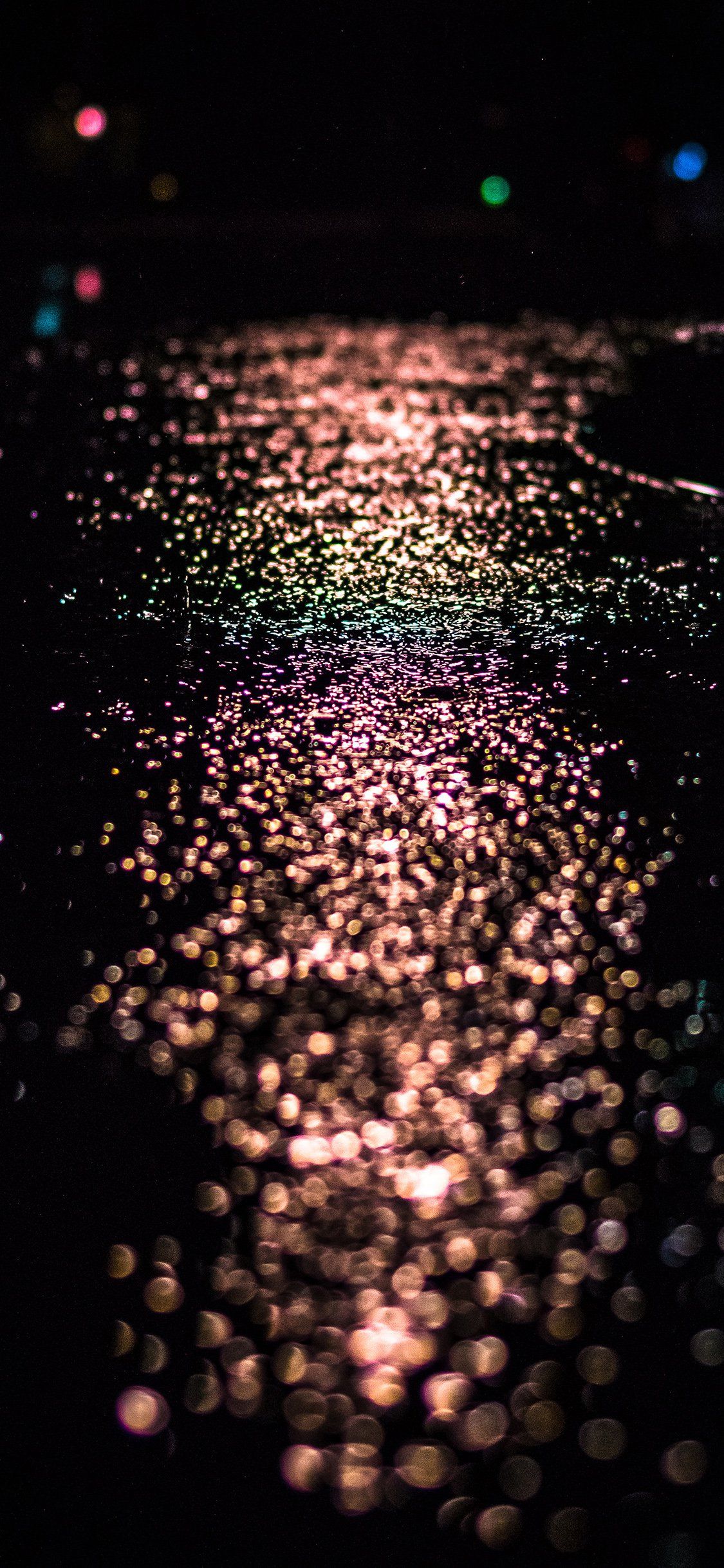 1125x2436 Street dark night bokeh iPhone X Wallpaper Free Download