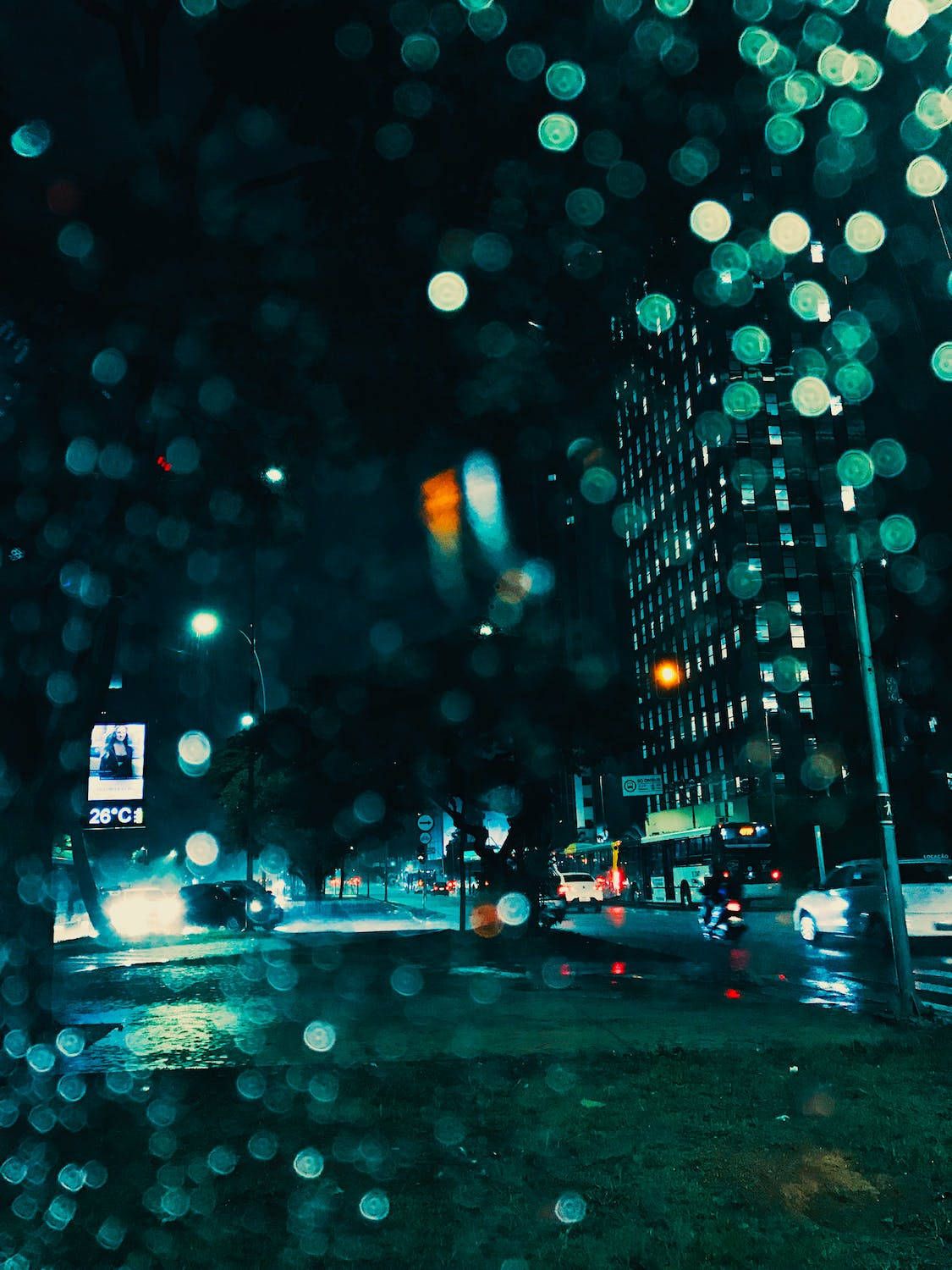 1125x1500 Download Bokeh Night City Wallpaper