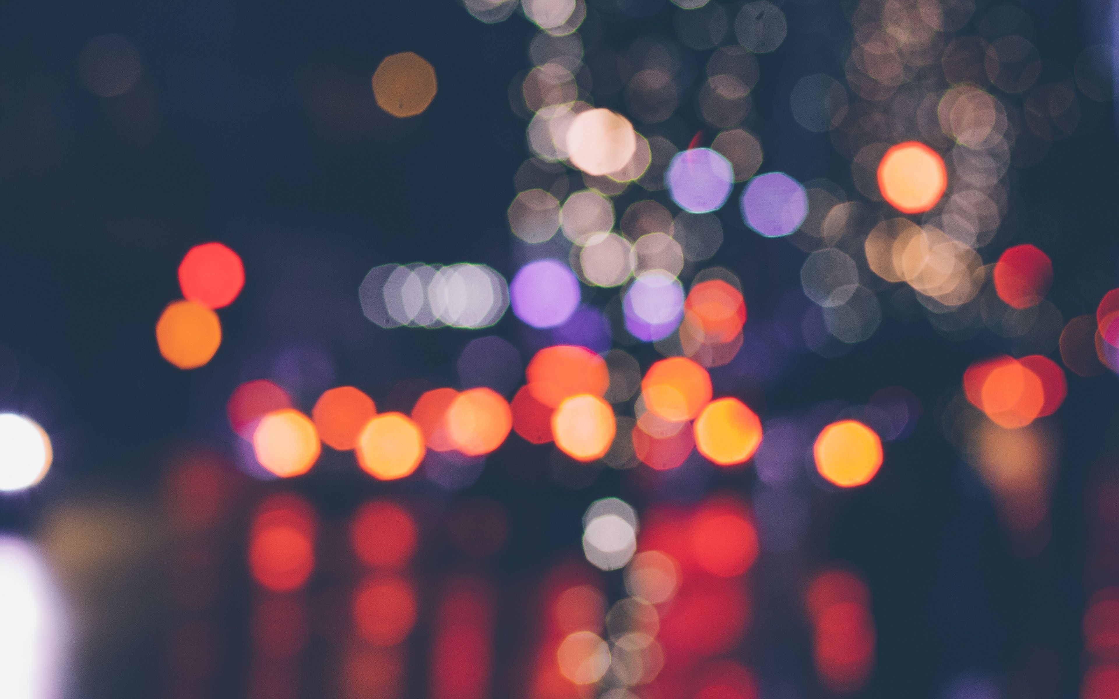 3840x2400 Wallpaper Red and Yellow Bokeh Lights, Background Free Image