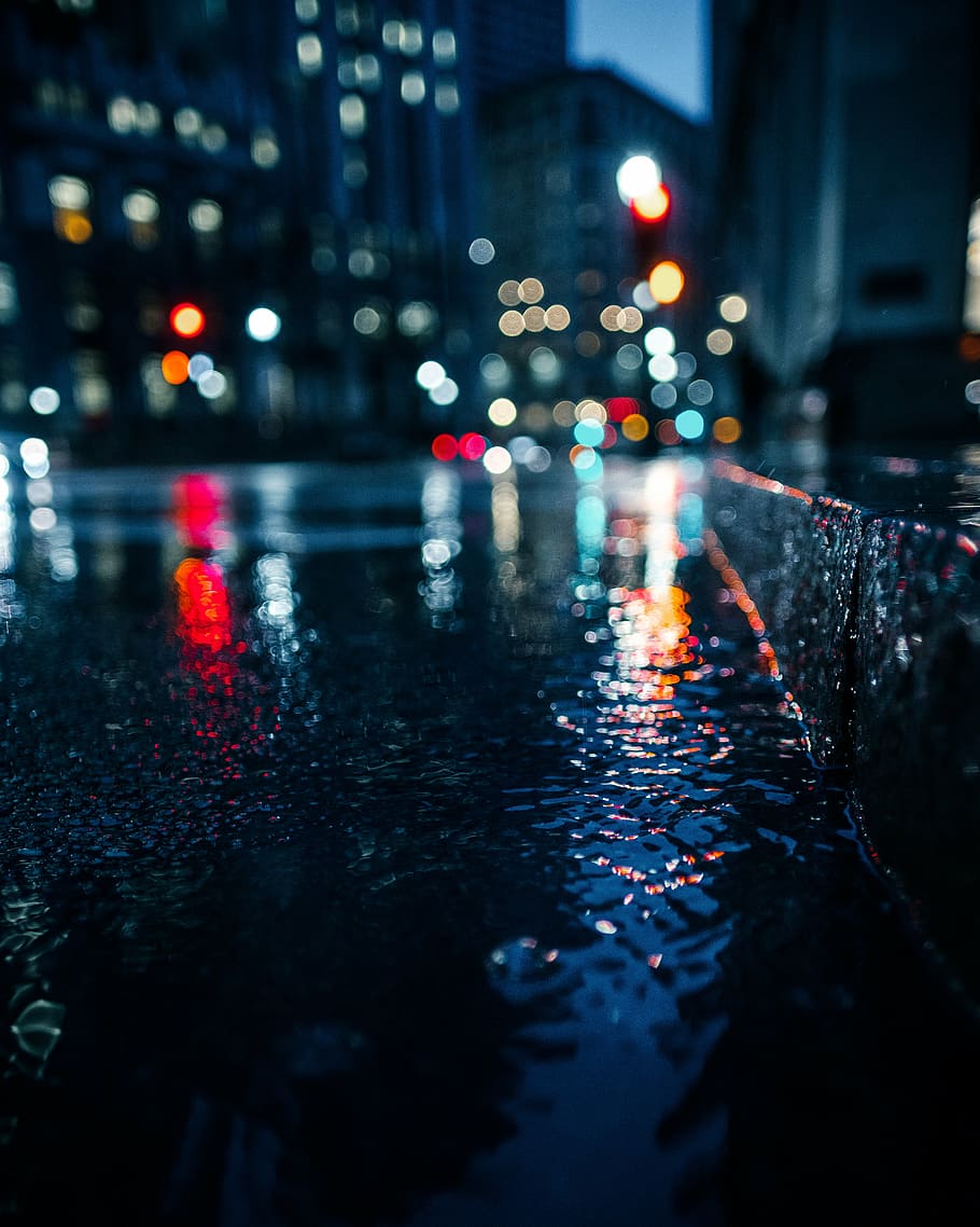 910x1138 selective, focus photography, water, bokeh, lights, night, dark, photography, urban, city, car