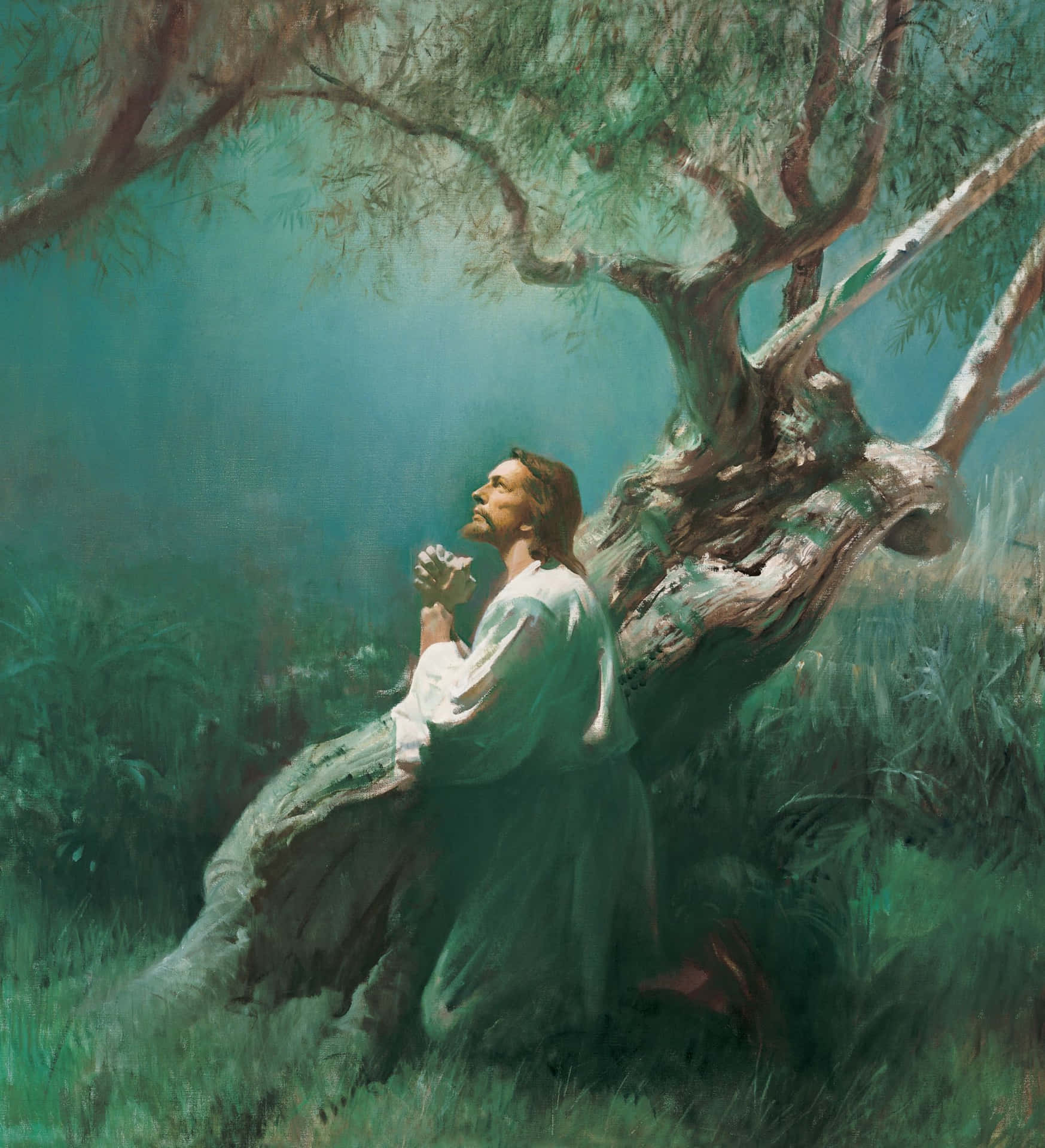 1747x1920 Download Jesus Praying In The Garden Of Gethsemane Wallpaper