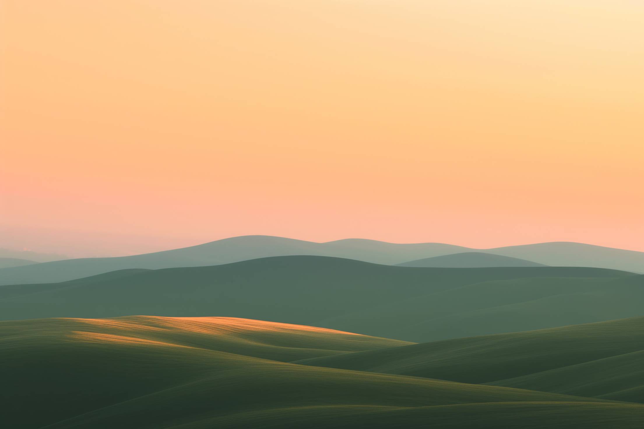 2210x1473 Minimalist Grassy Hills. Free Nature Image